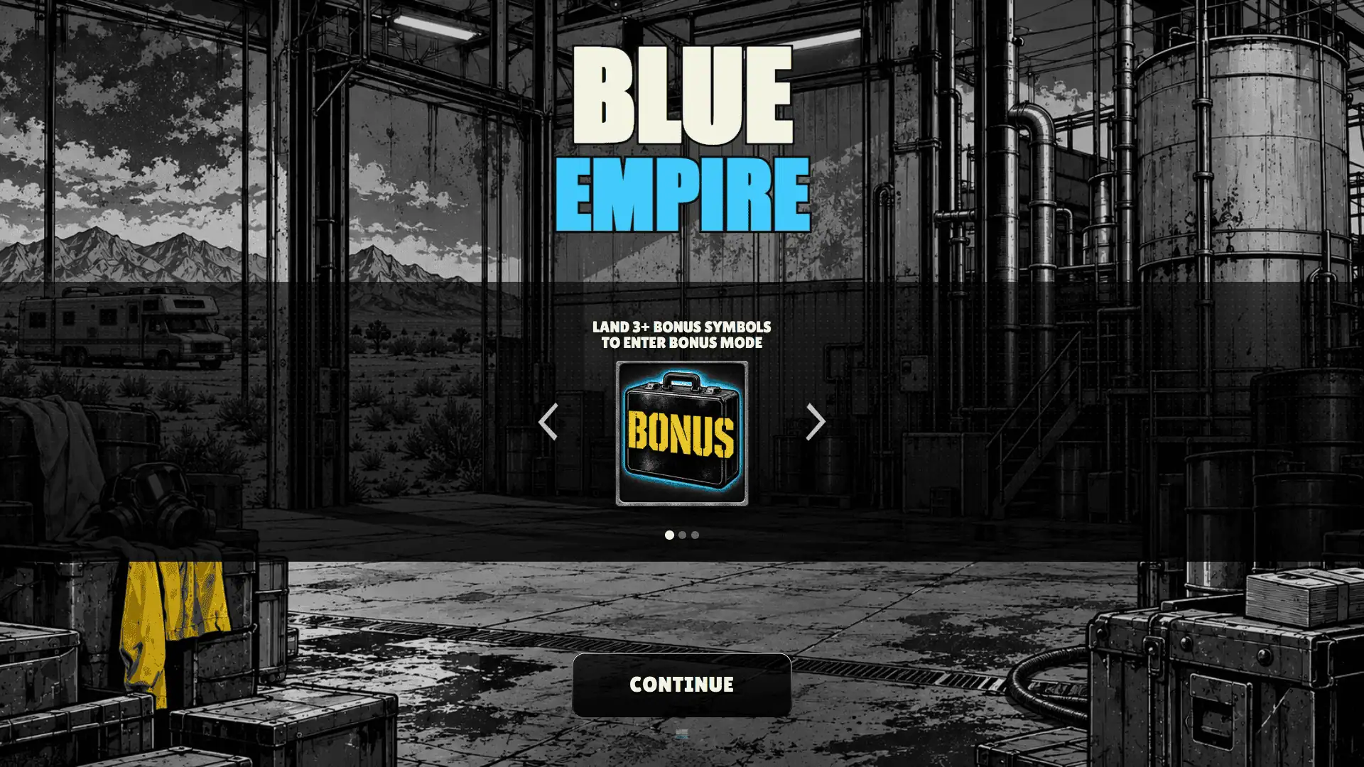 Blue Empire slot intro screen