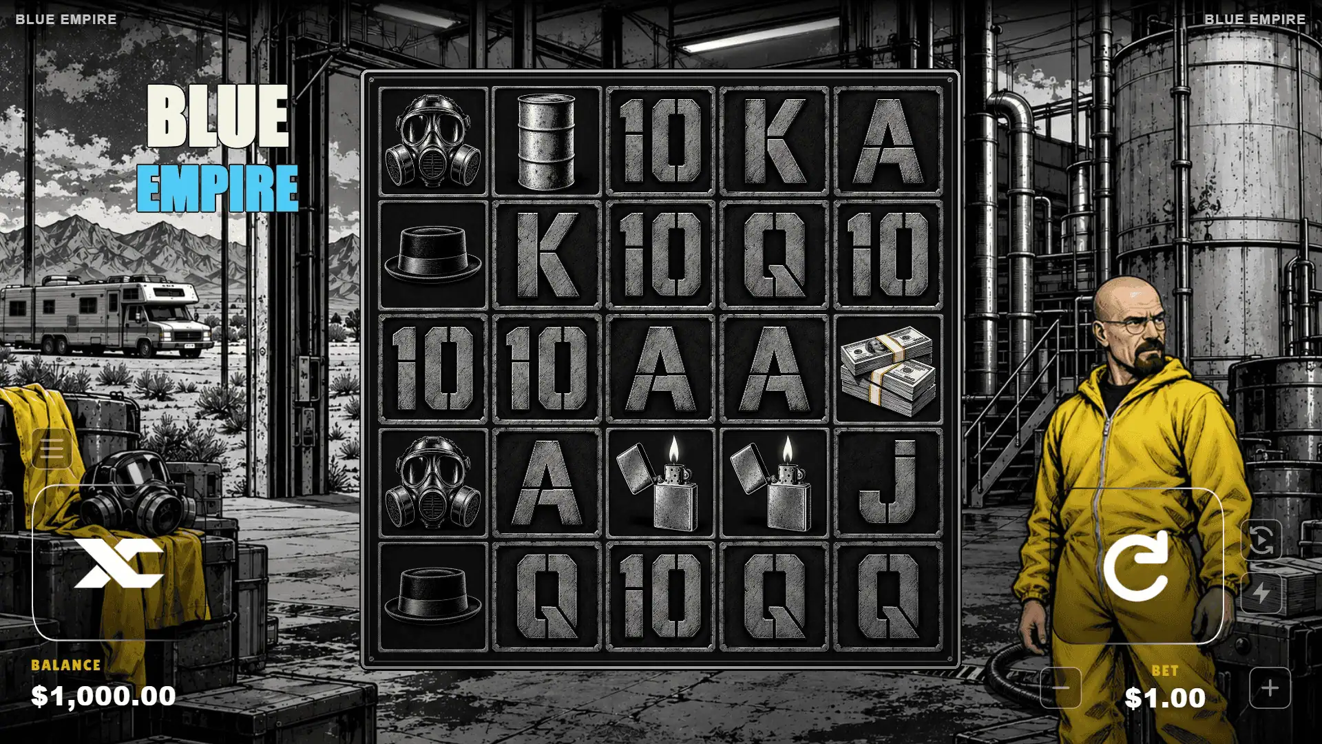 Blue Empire slot gameplay reels
