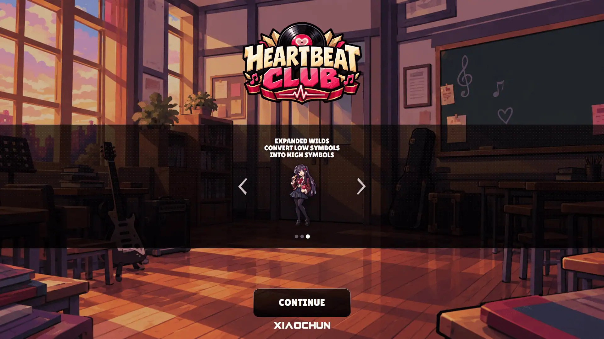 Heartbeat Club slot intro screen
