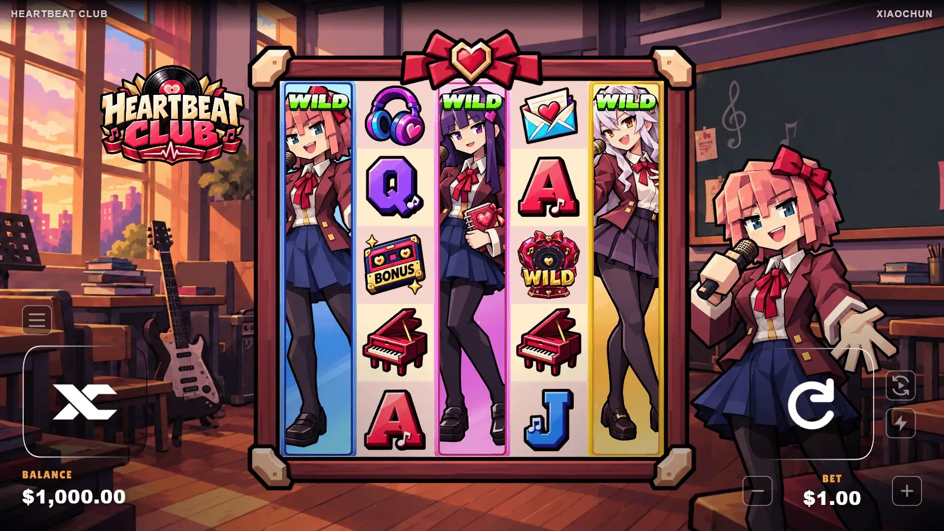 Heartbeat Club slot gameplay reels
