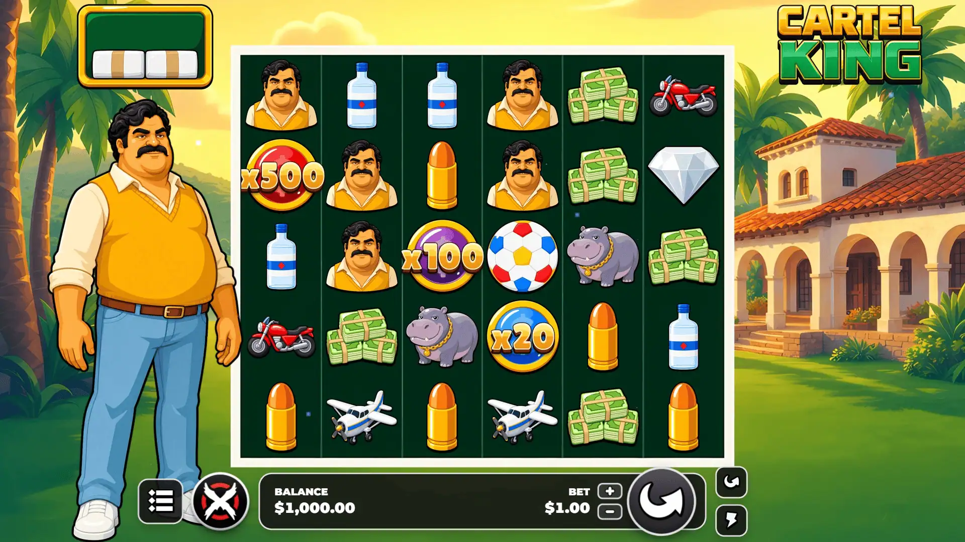 Cartel King slot gameplay reels