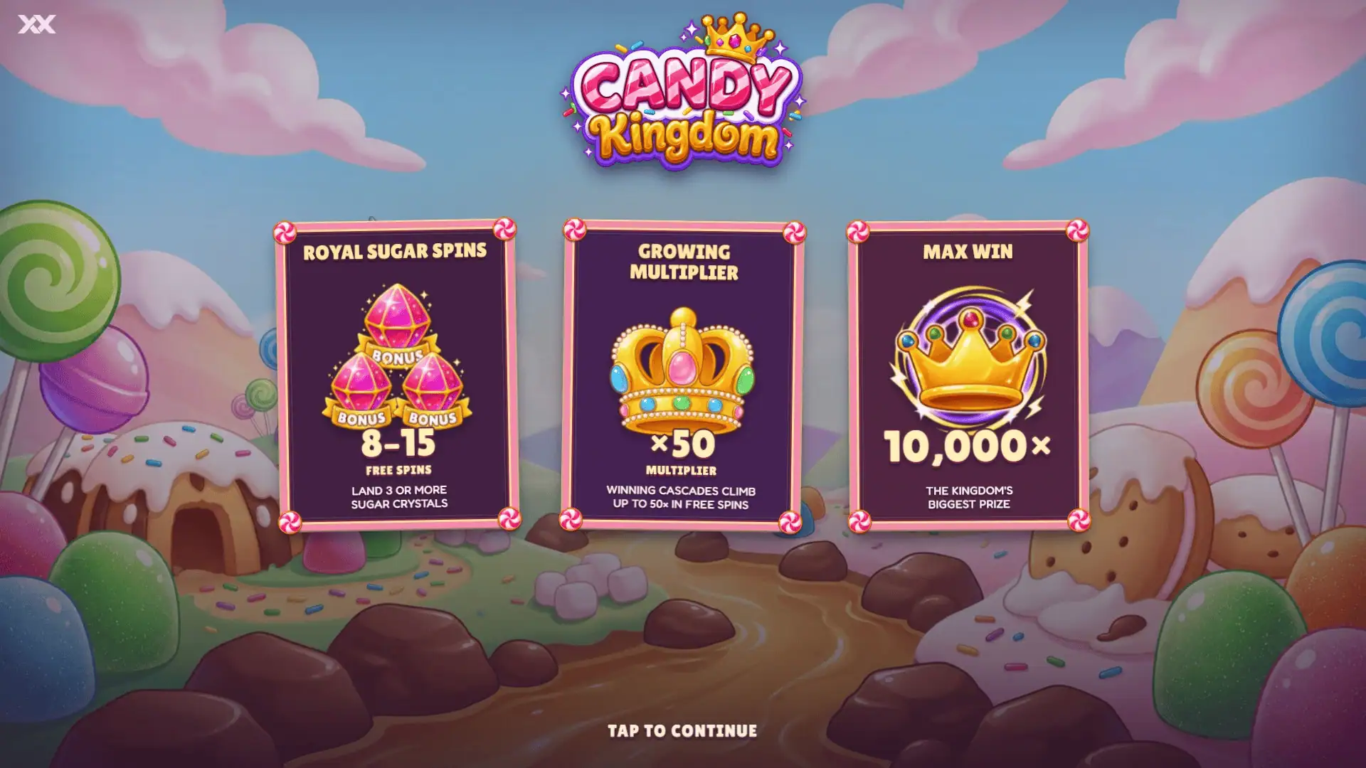 Candy Kingdom slot intro screen
