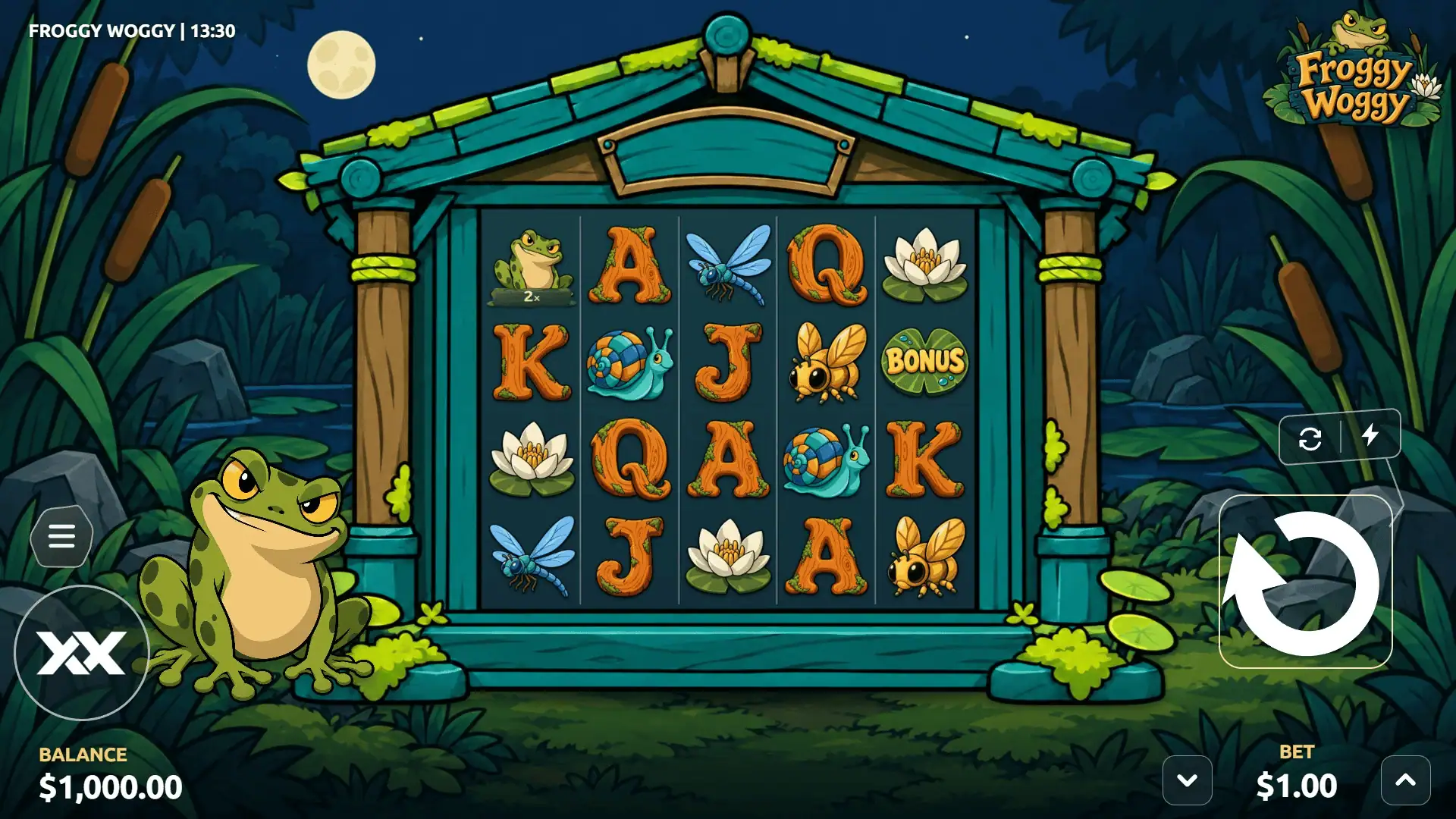 Froggy Woggy slot gameplay reels