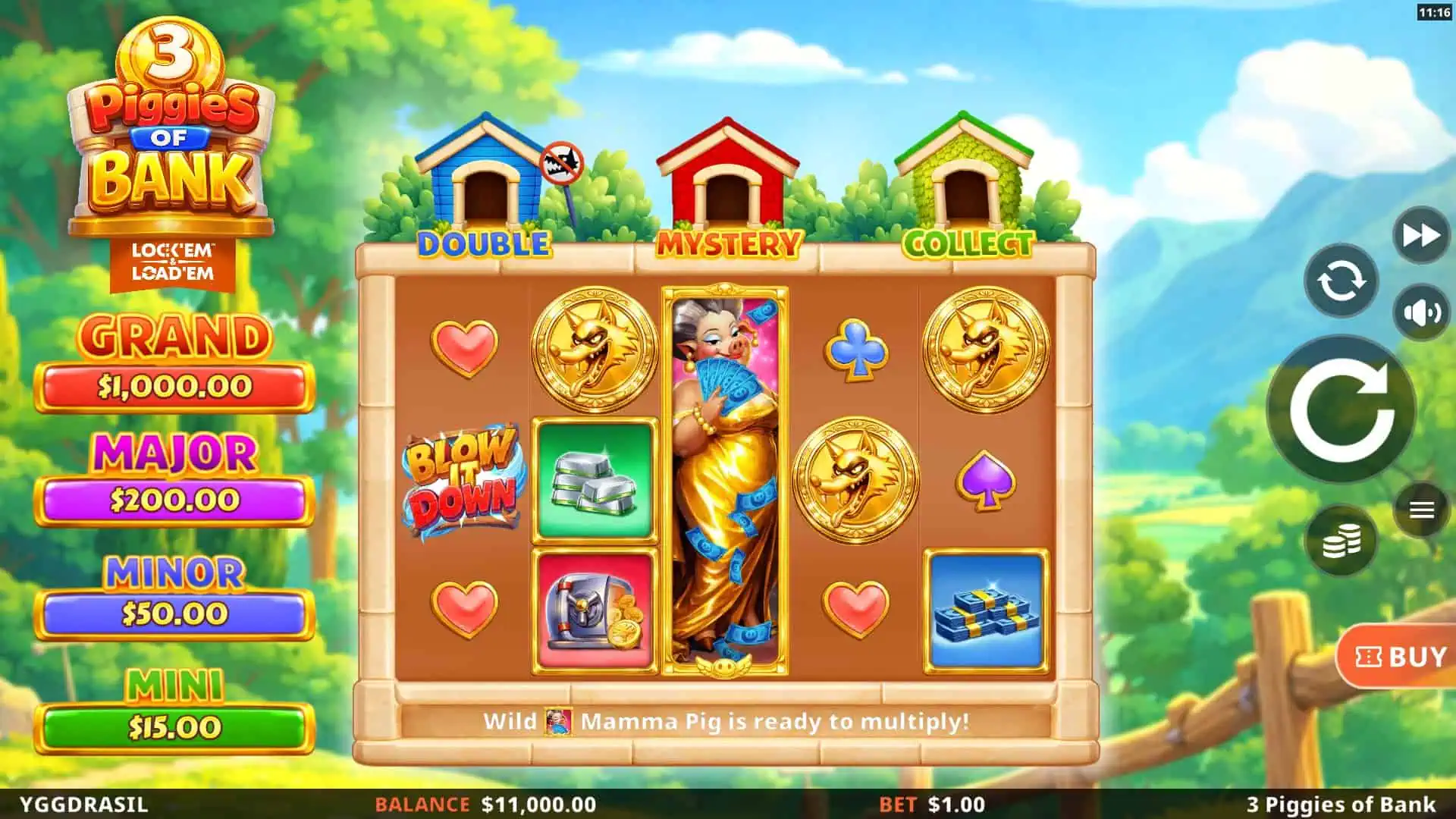 3 Piggies of Bank slot gameplay reels