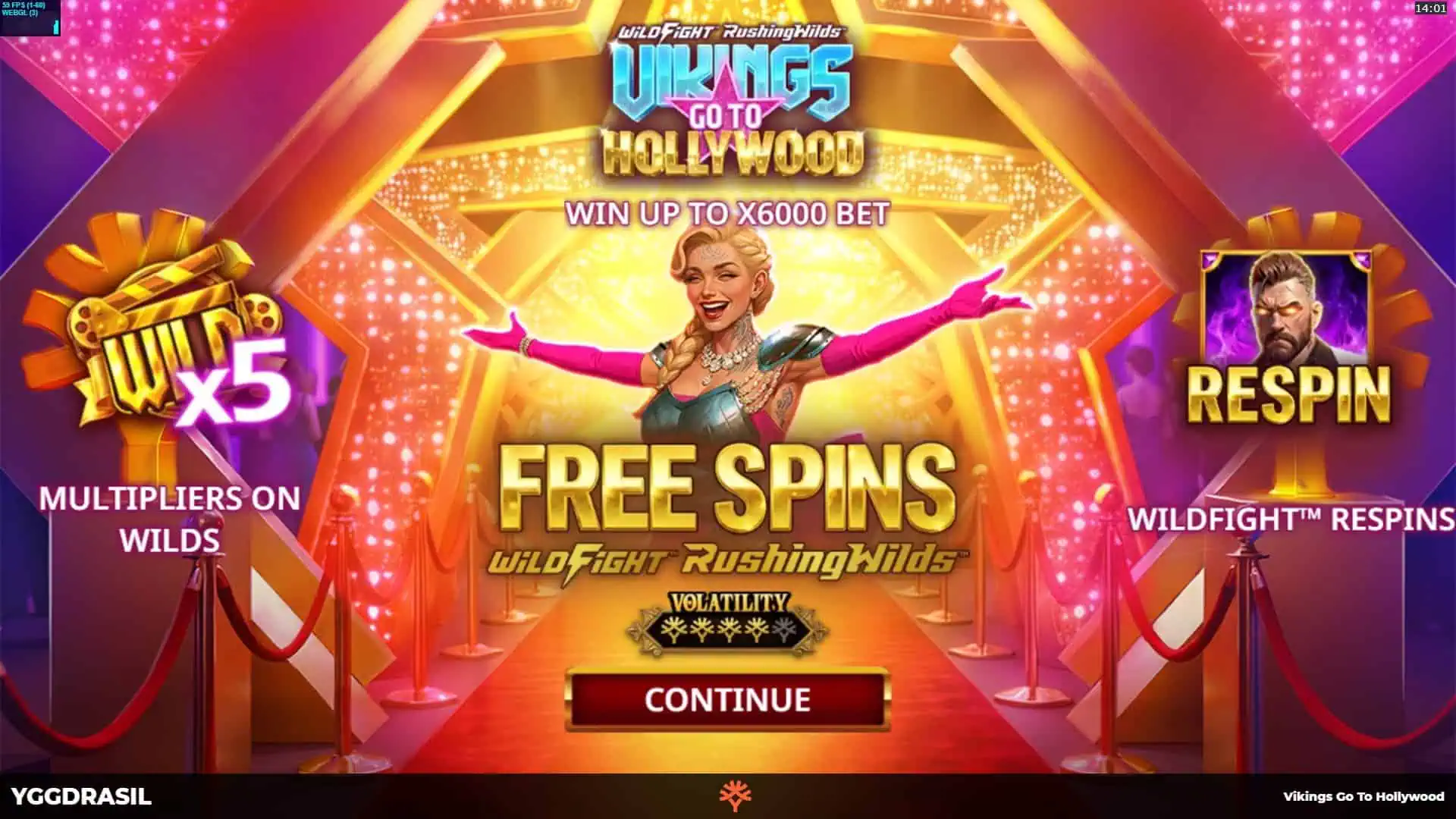 Vikings Go To Hollywood slot intro screen