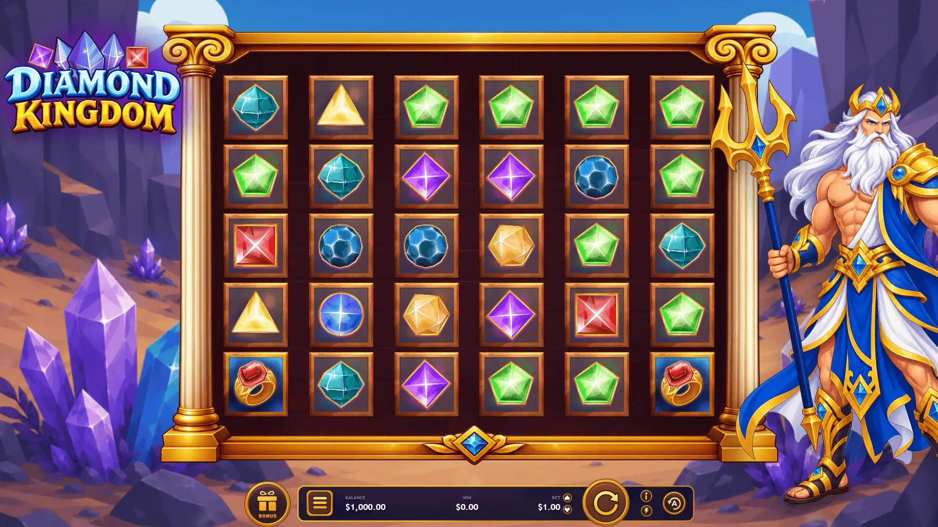 Diamond Kingdom slot gameplay reels