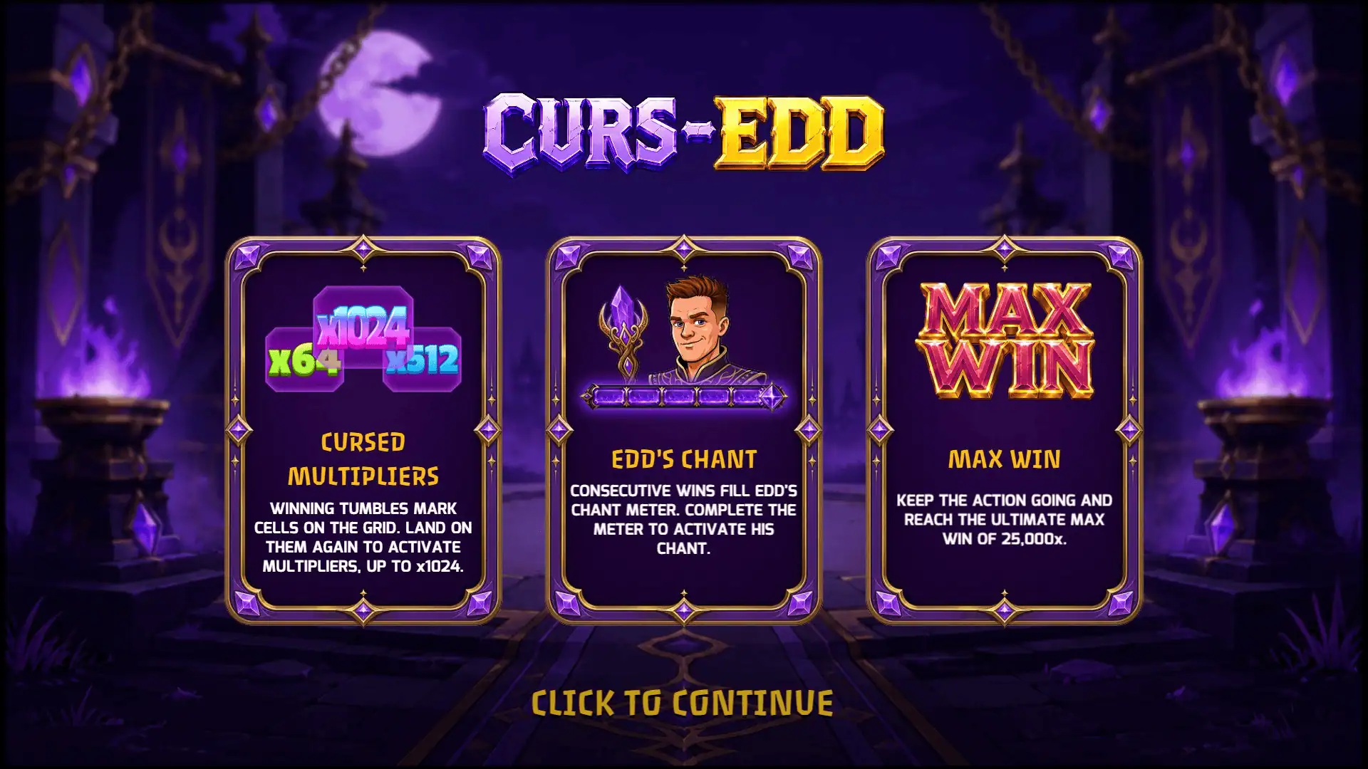 Curs-Edd slot intro screen
