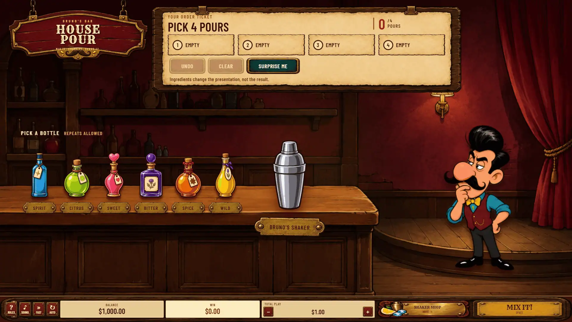 House Pour slot gameplay reels