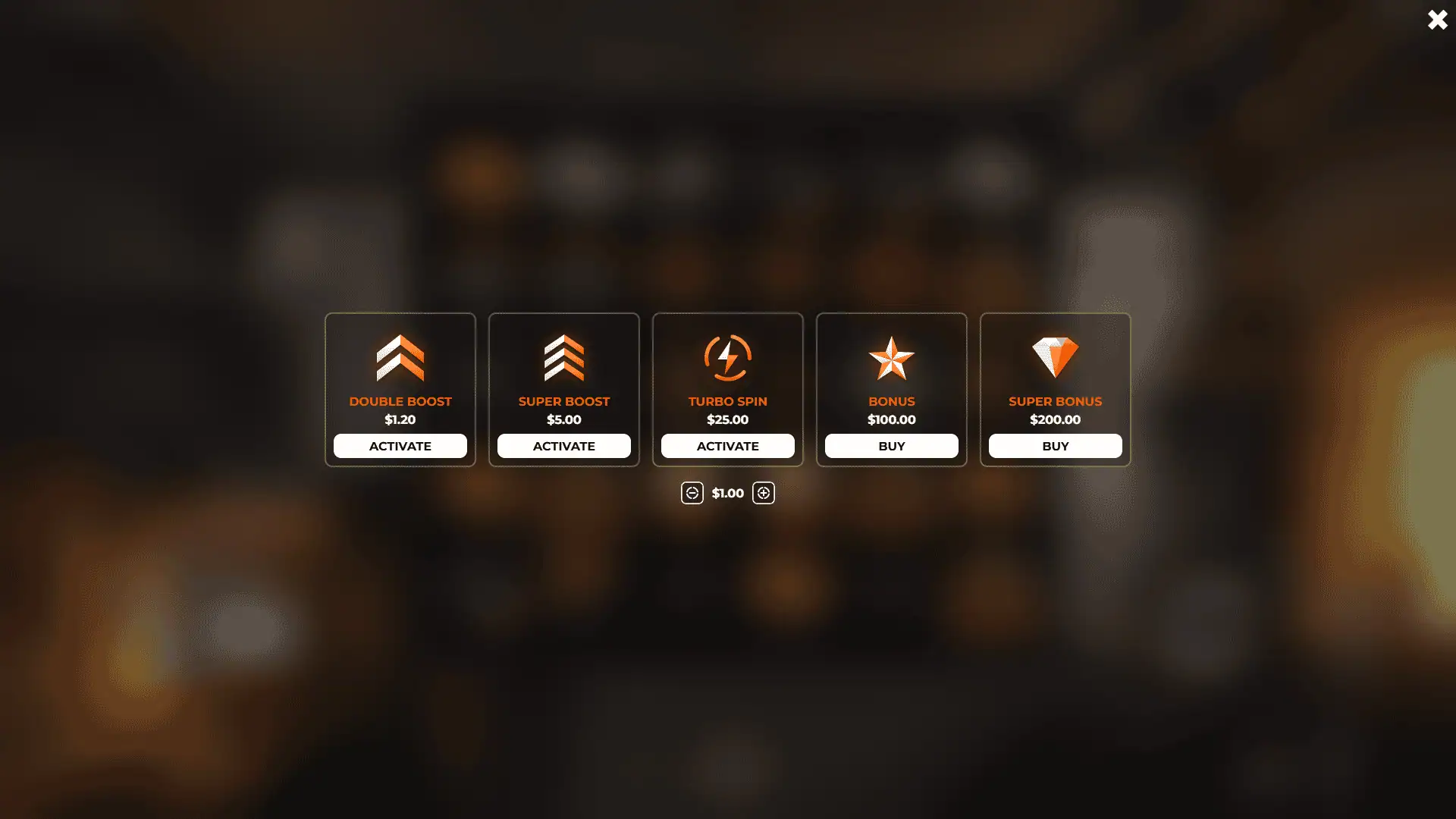 Metal Blast bonus buy menu