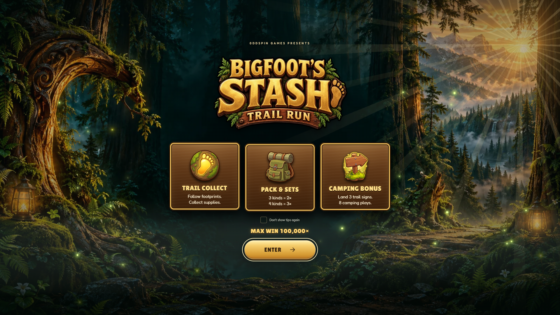 Bigfoot's Stash slot intro screen