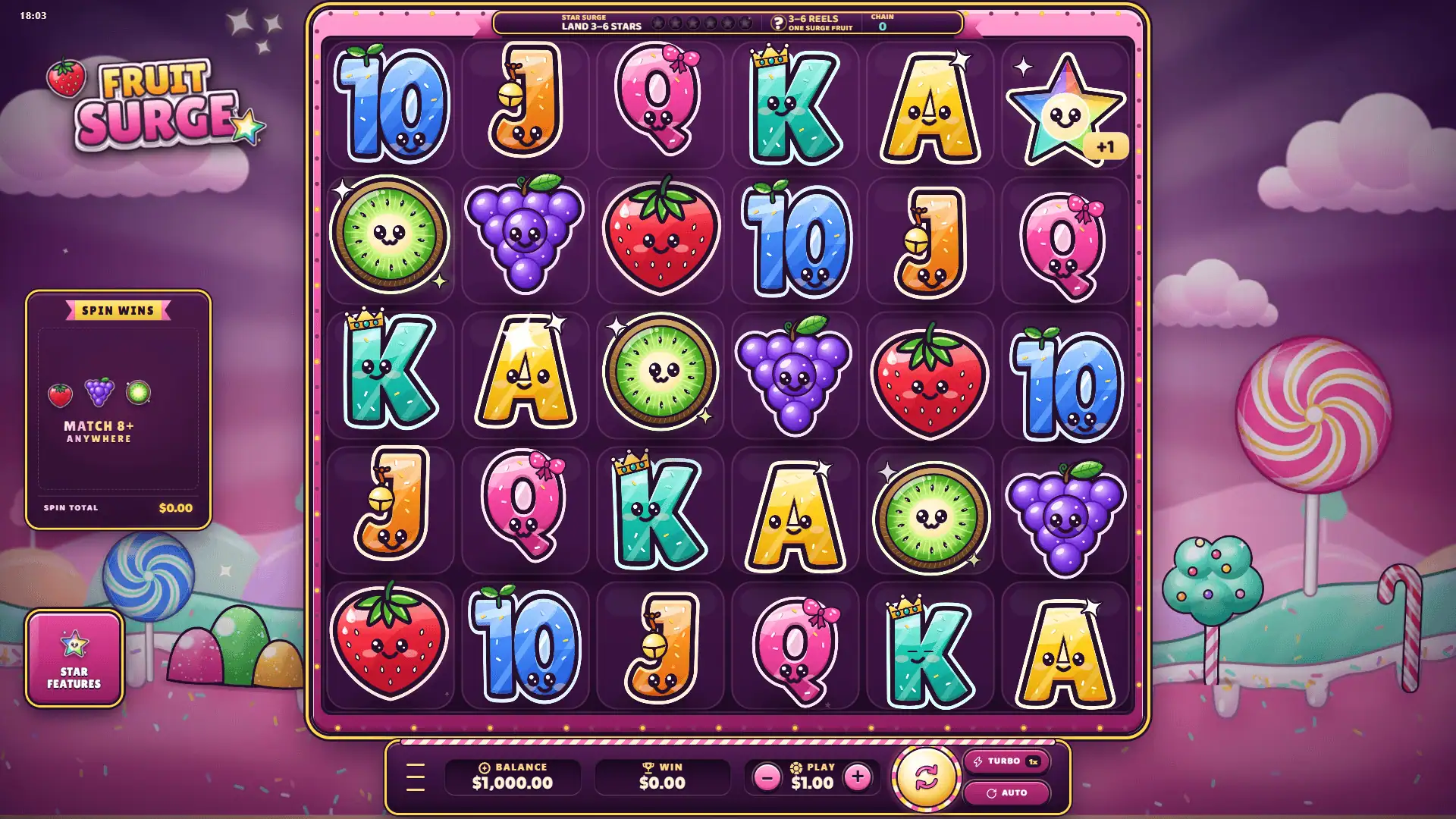 Fruit Surge slot gameplay reels