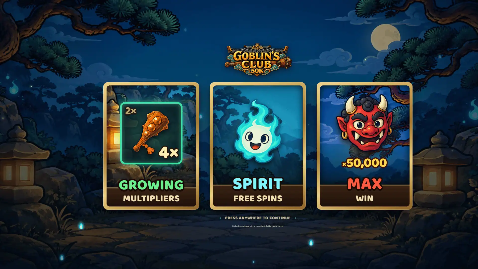 Goblin's Club 50K slot intro screen