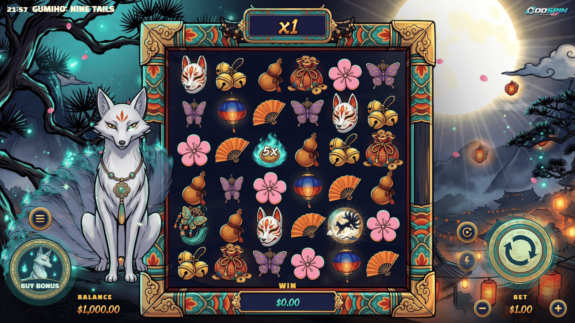 Gumiho: Nine Tails slot gameplay reels
