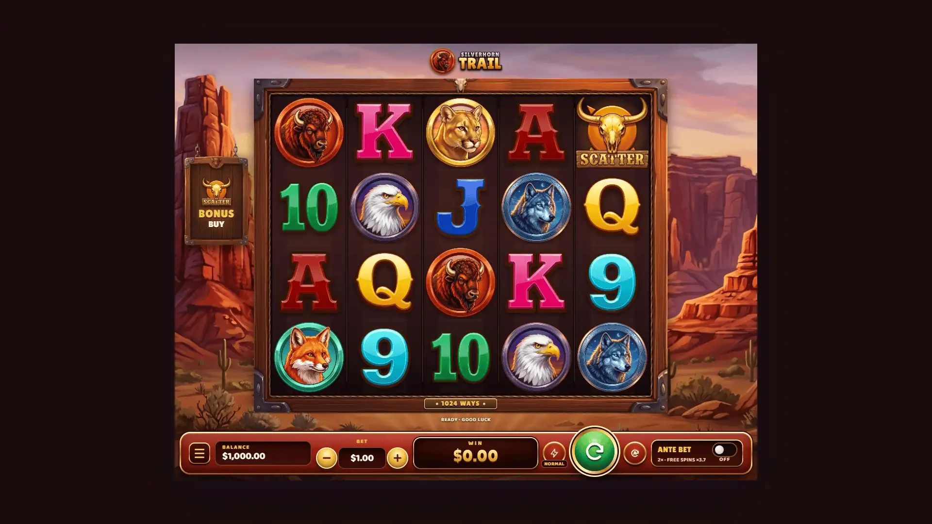 Silverhorn Trail slot gameplay reels