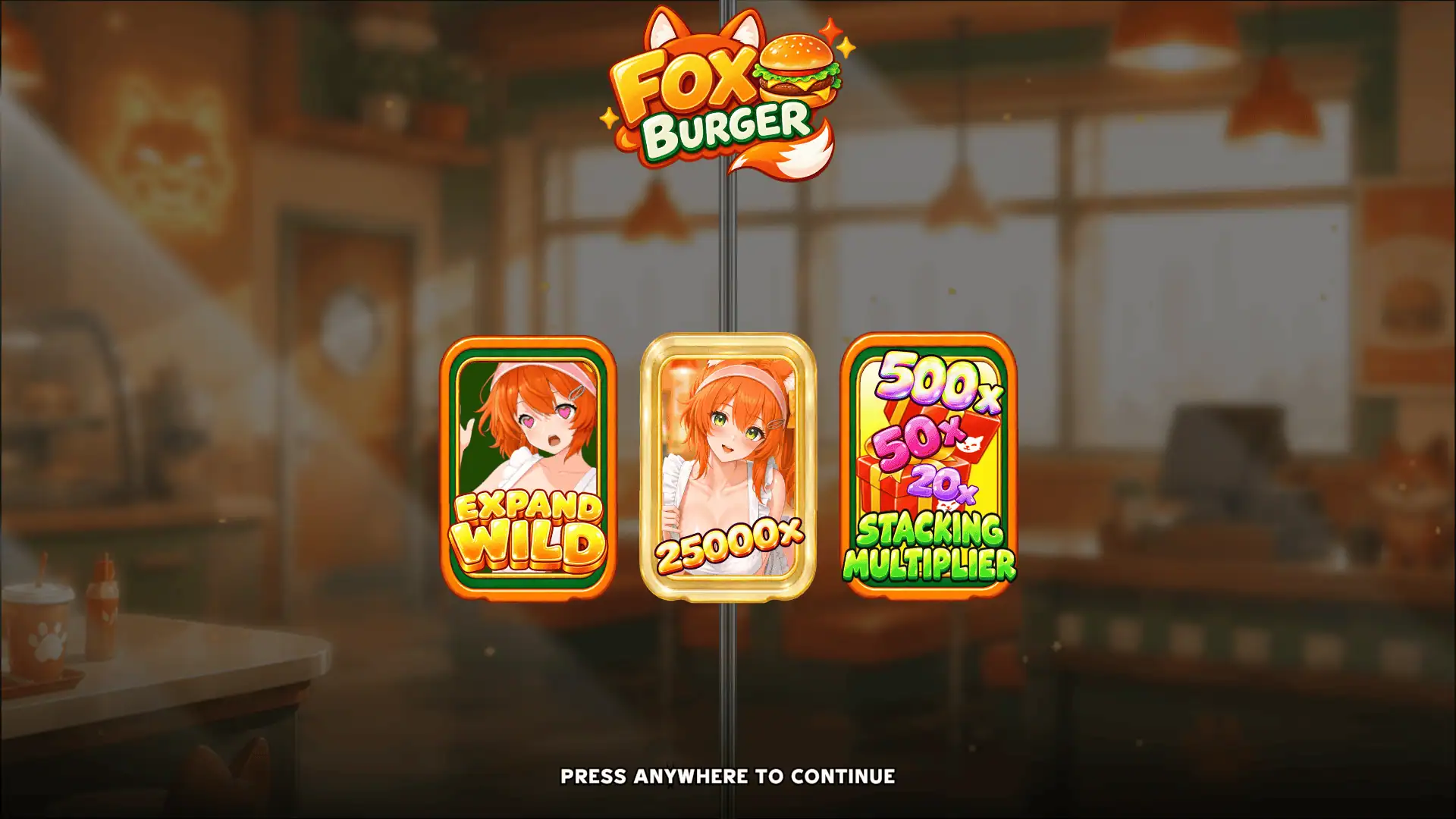 Fox Burger slot intro screen
