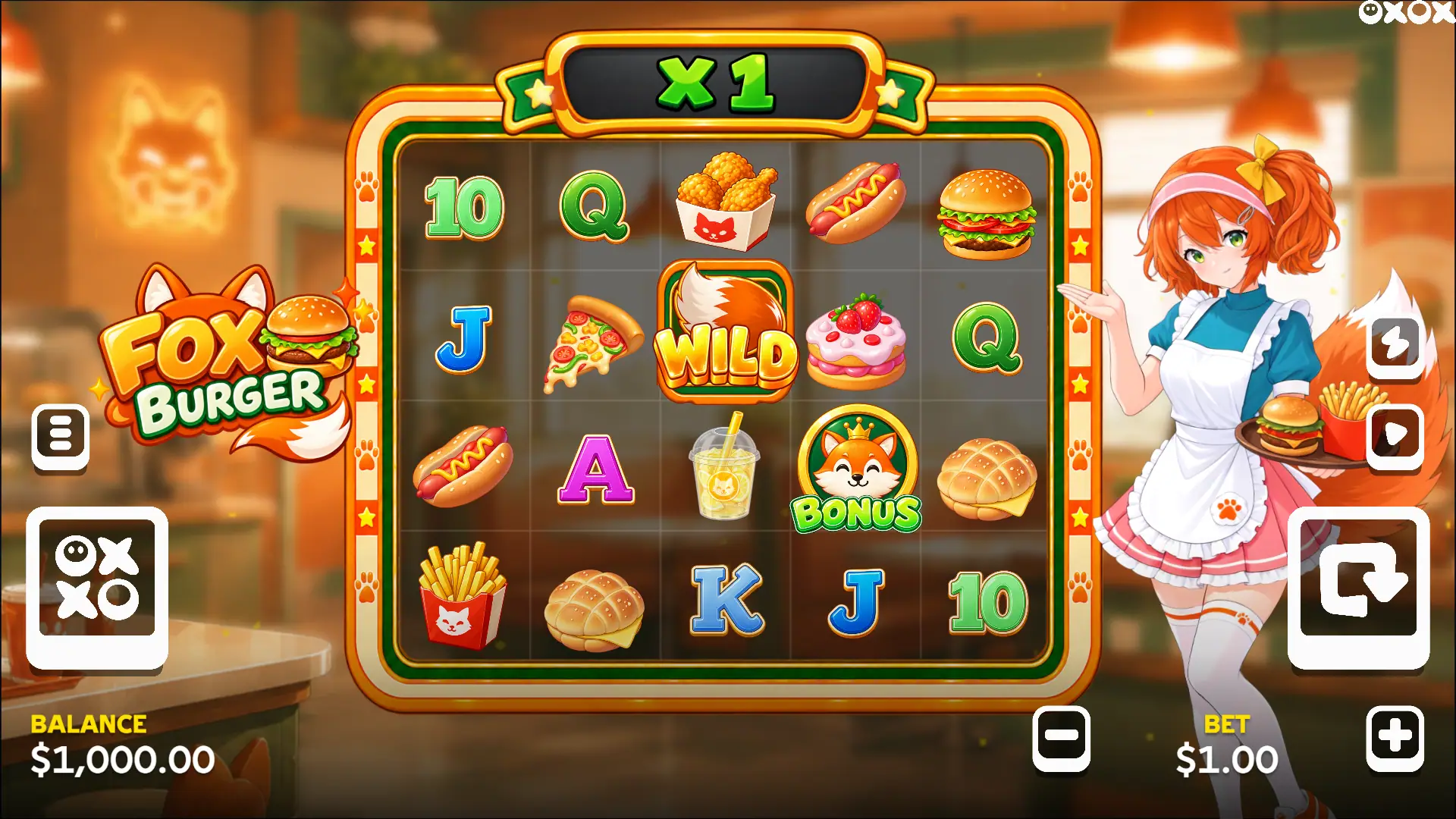 Fox Burger slot gameplay reels