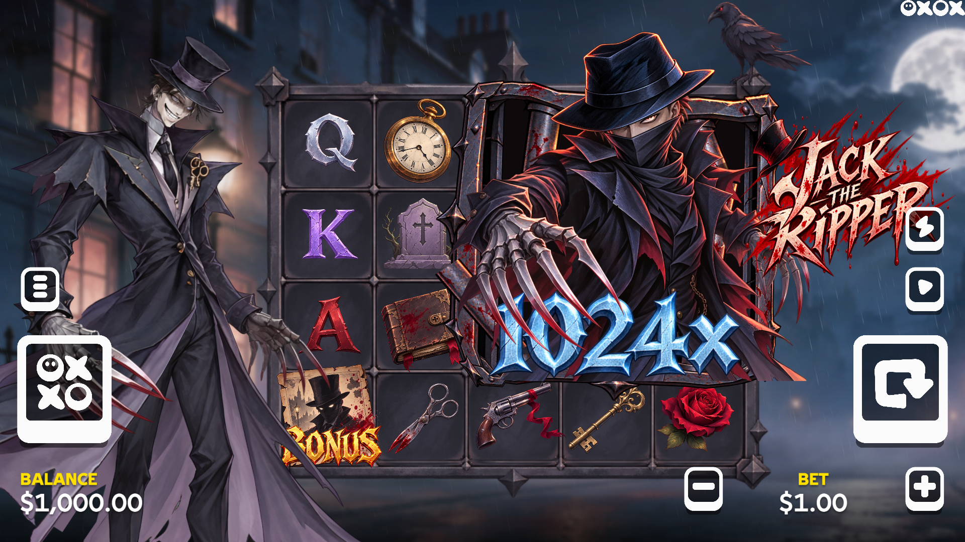 Jack the Ripper slot gameplay reels
