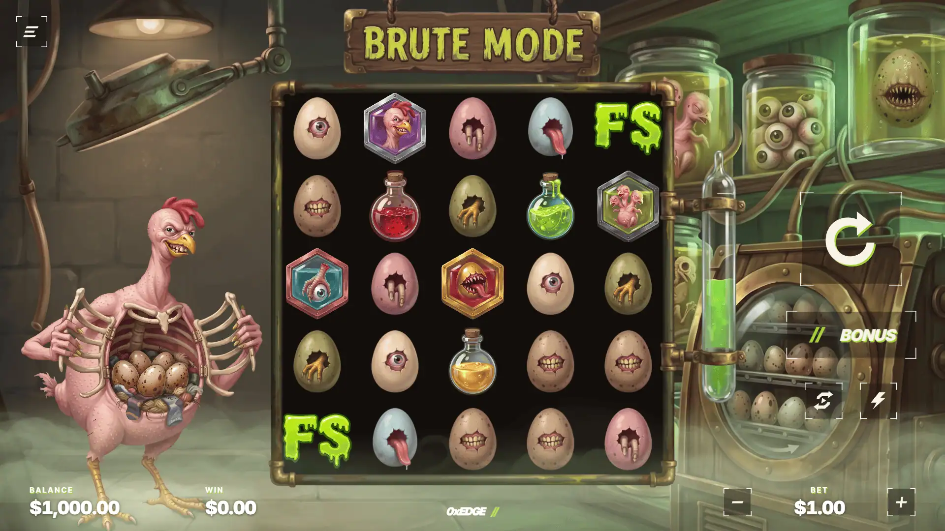 Brute Mode slot gameplay reels