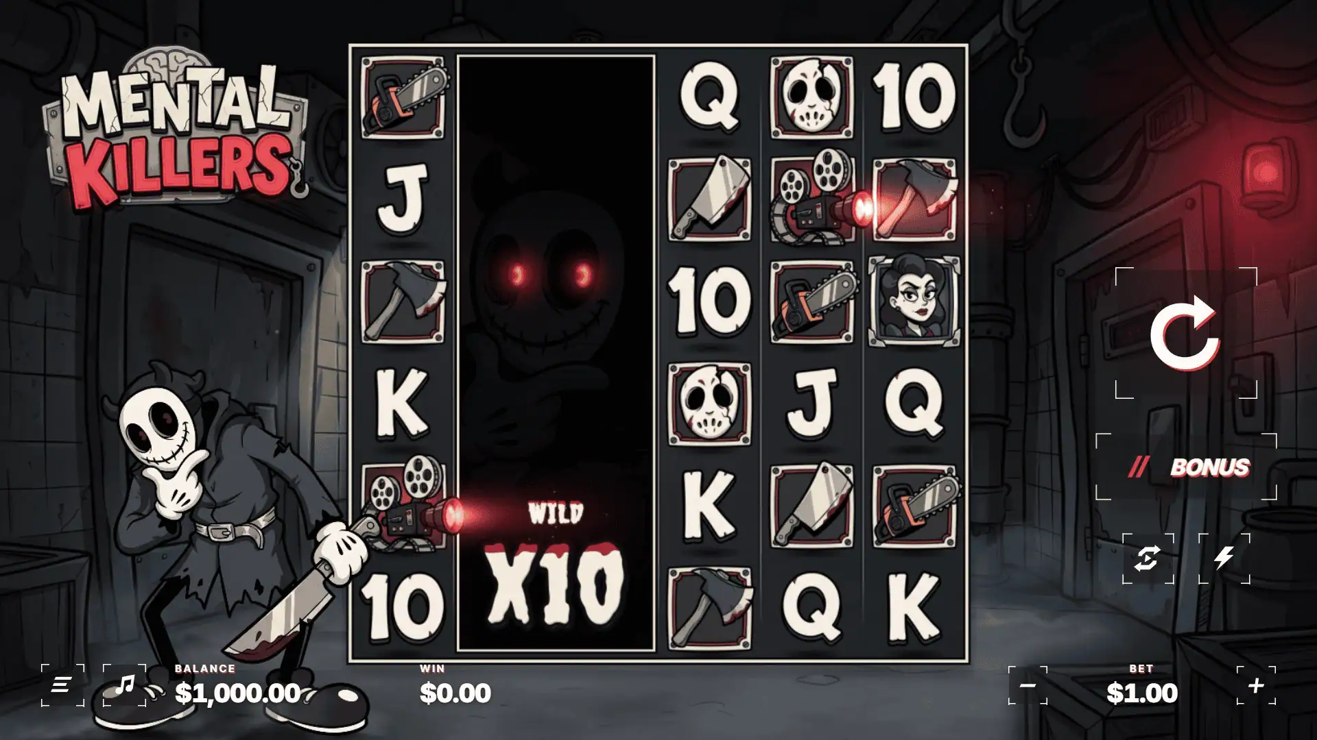 Mental Killers slot gameplay reels