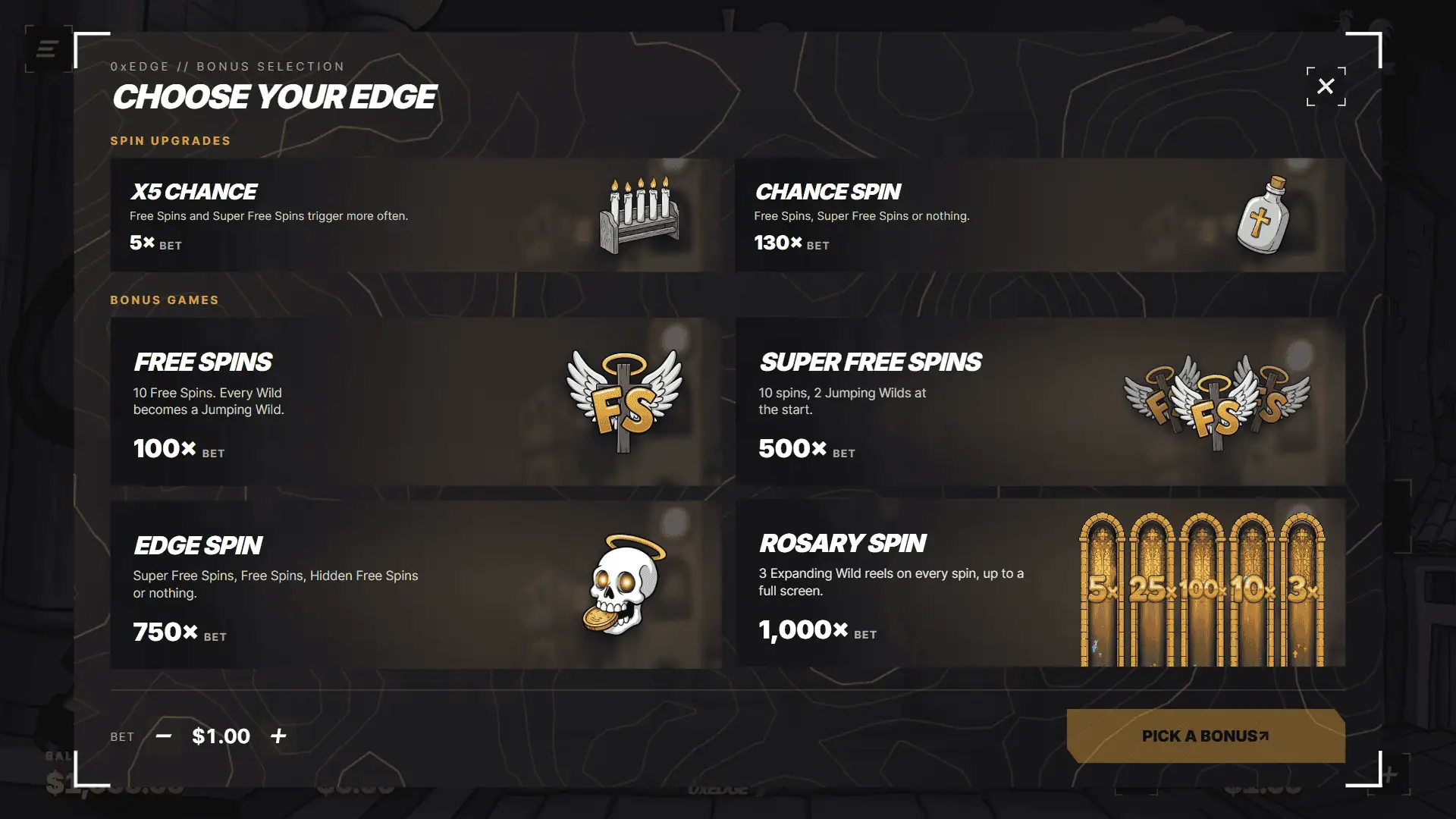 Pray for Sinners bonus buy menu