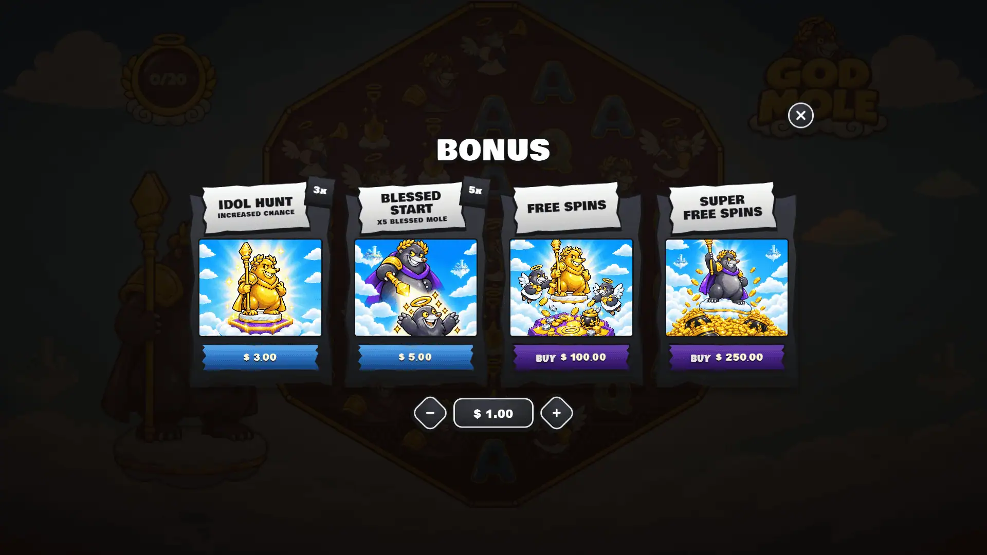 God Mole bonus buy menu