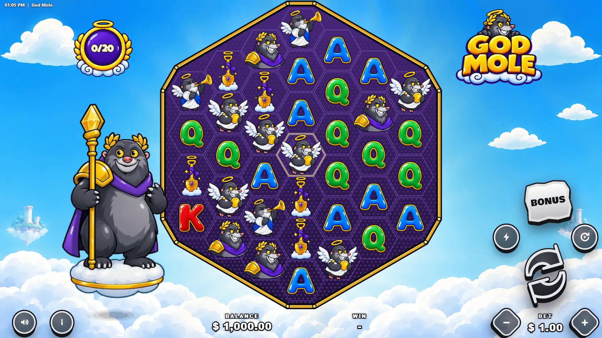 God Mole hexagonal grid