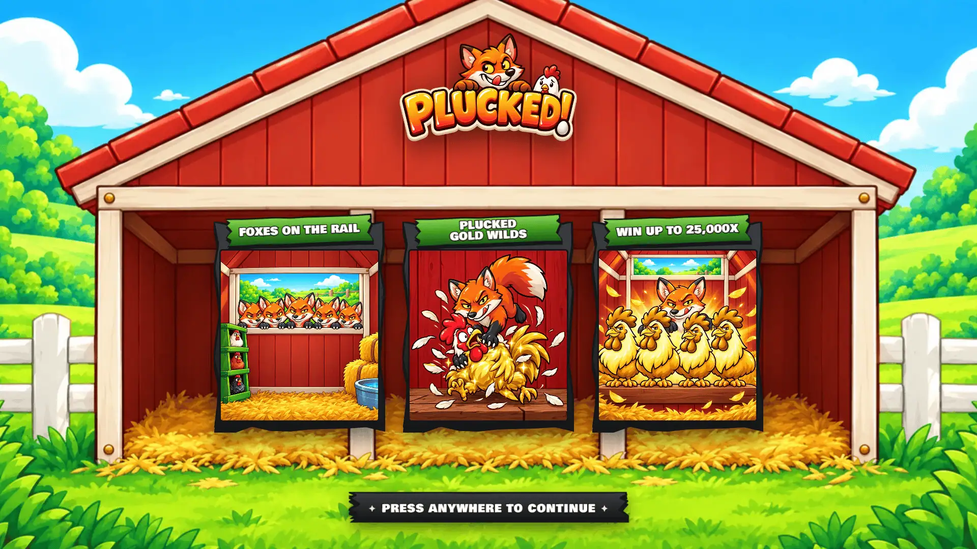 Plucked! slot intro screen