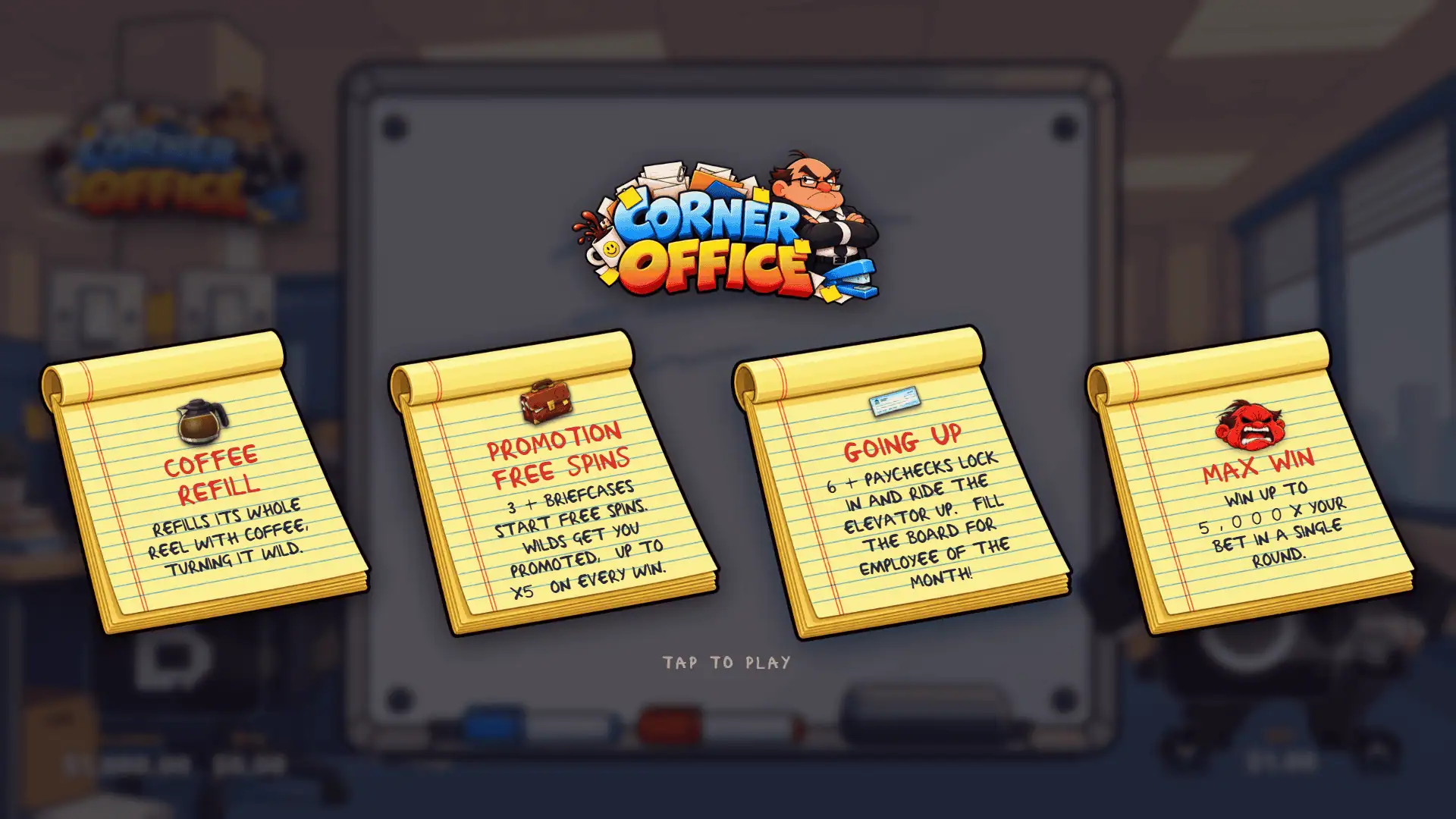 Corner Office slot intro screen