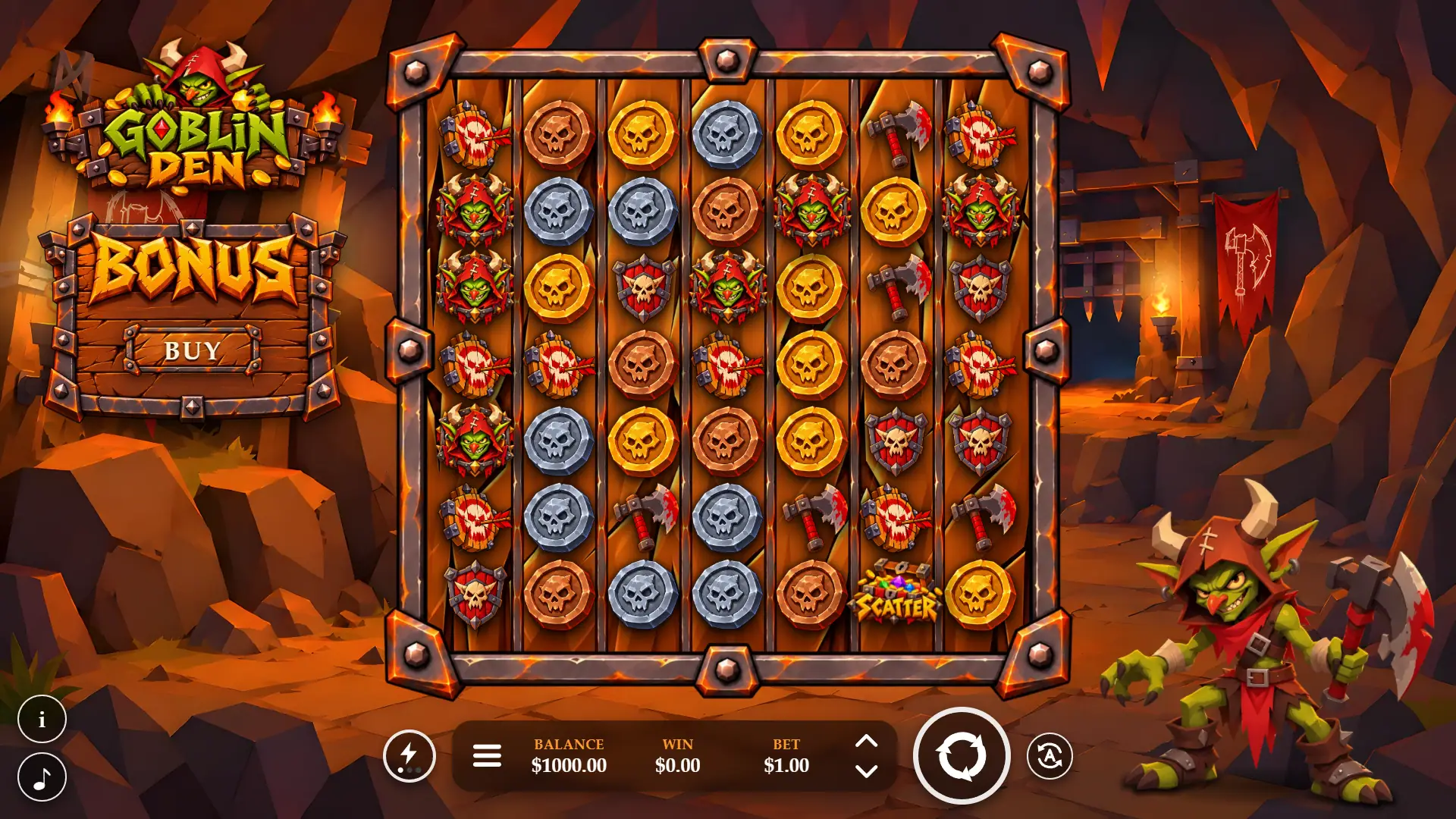 Goblin Den slot gameplay reels