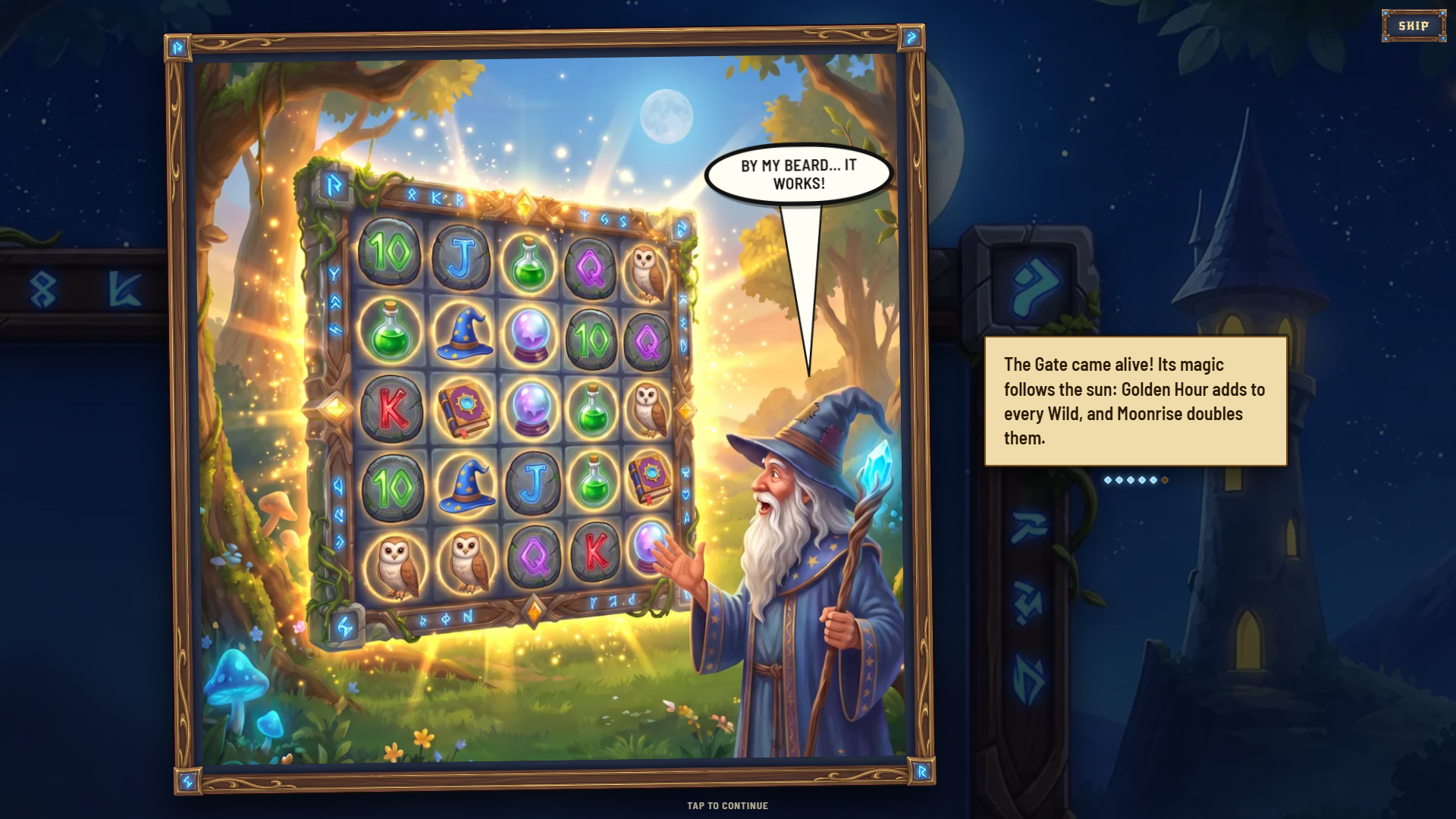 Wizard slot intro screen