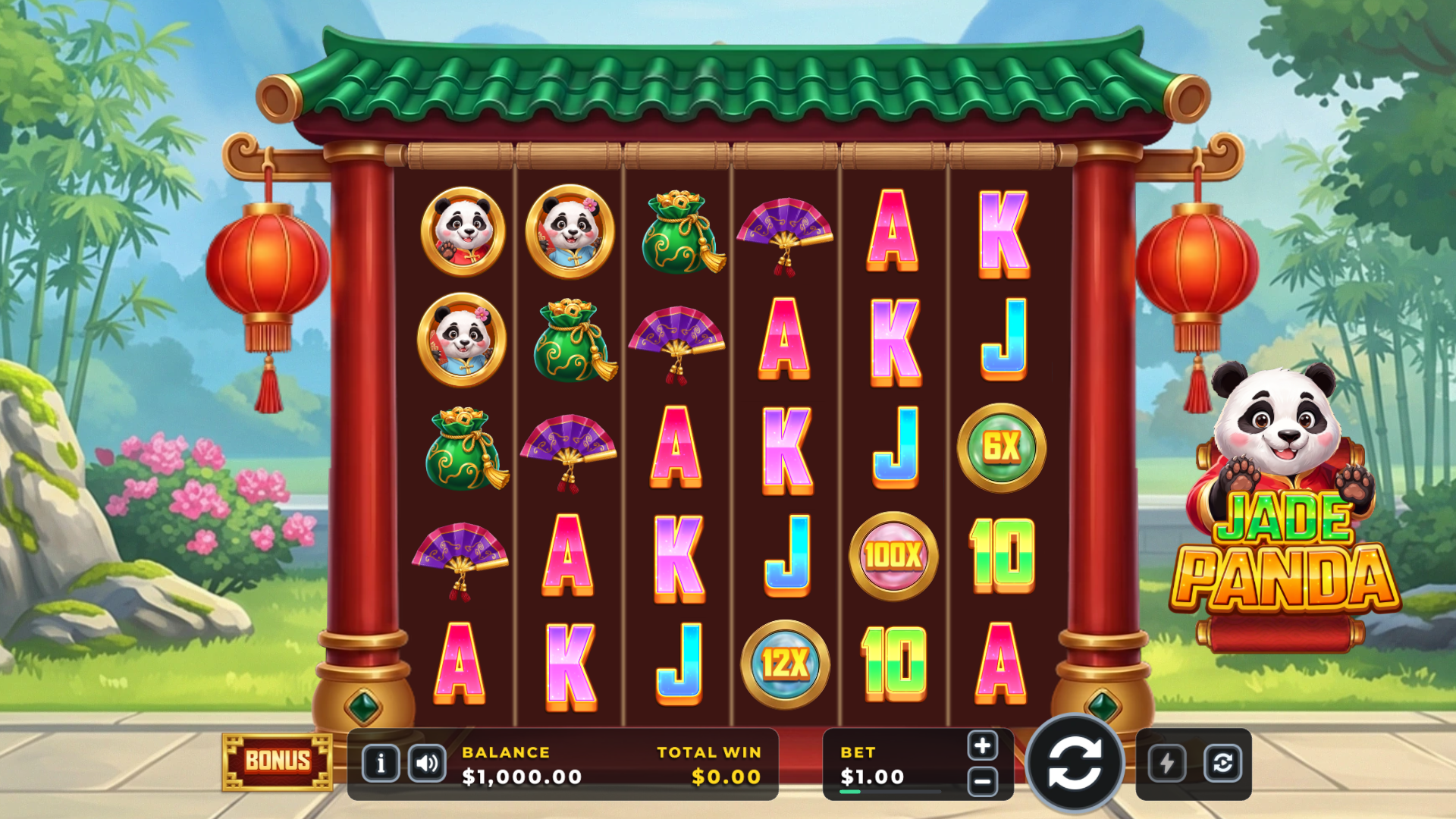 Jade Panda slot gameplay reels