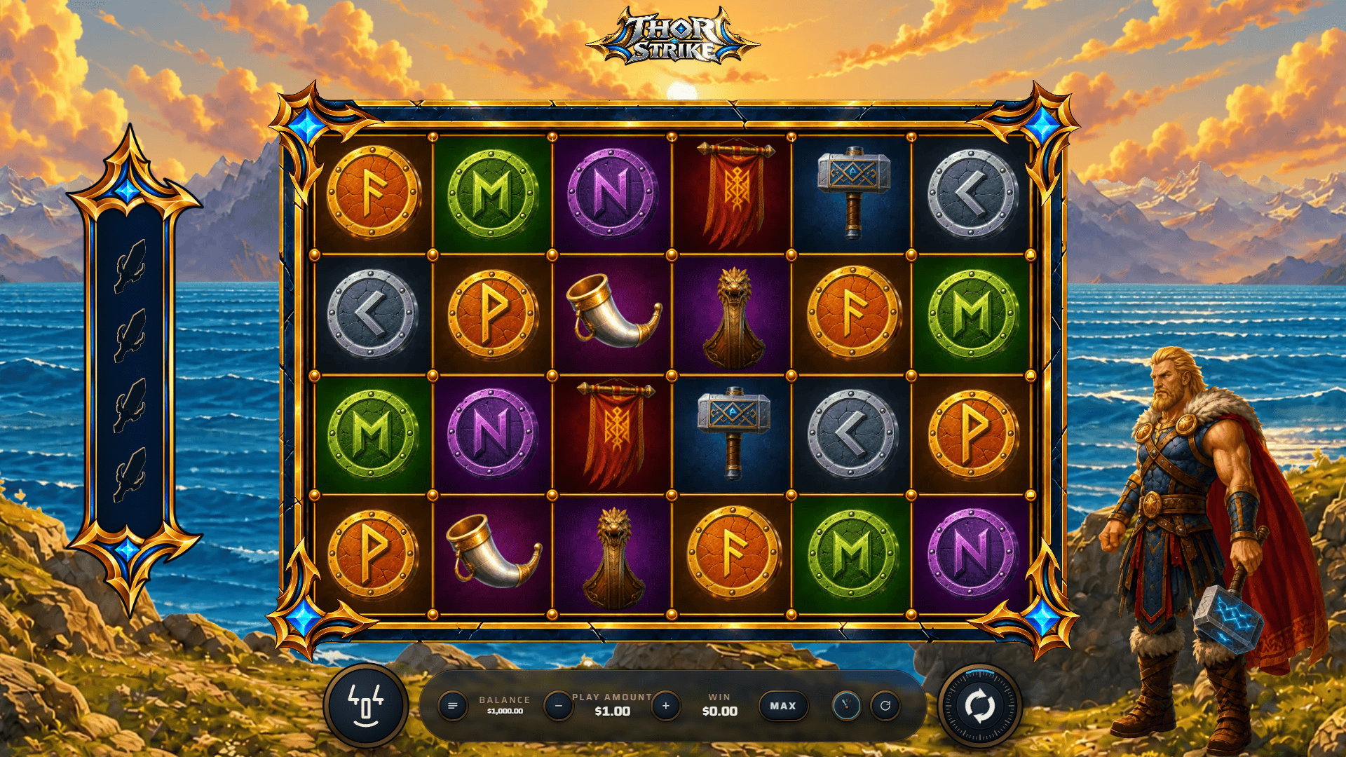 Thor Strike slot gameplay reels