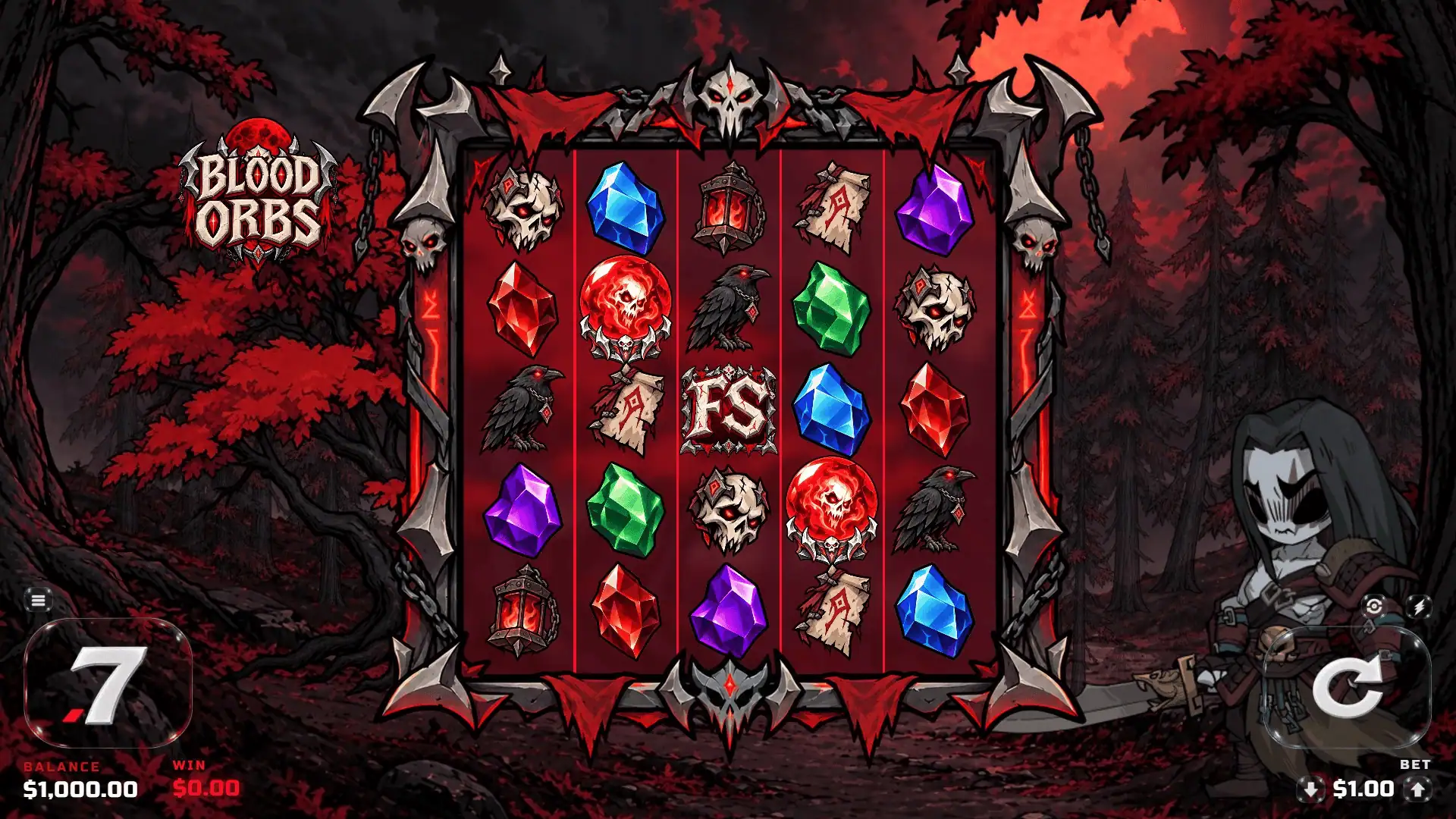 Blood Orbs slot gameplay reels