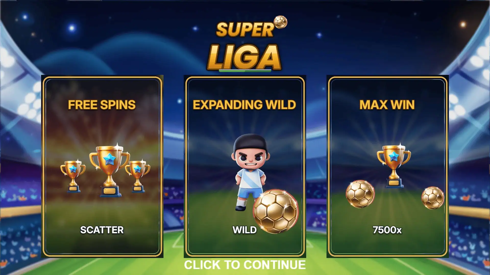 Super Liga slot intro screen