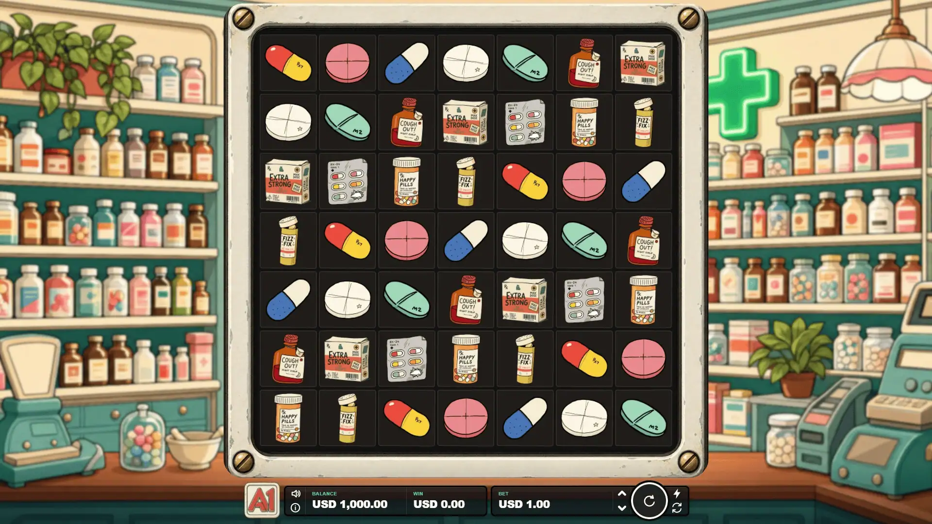 Pill Pop slot gameplay reels