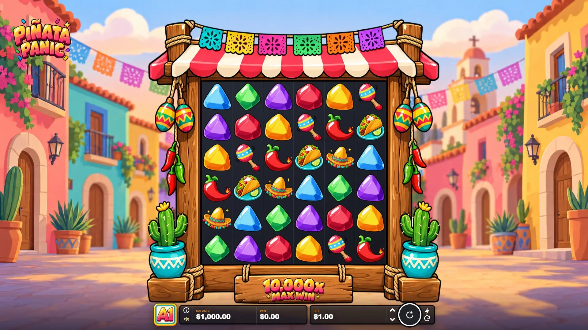 Pinata Panic slot gameplay reels