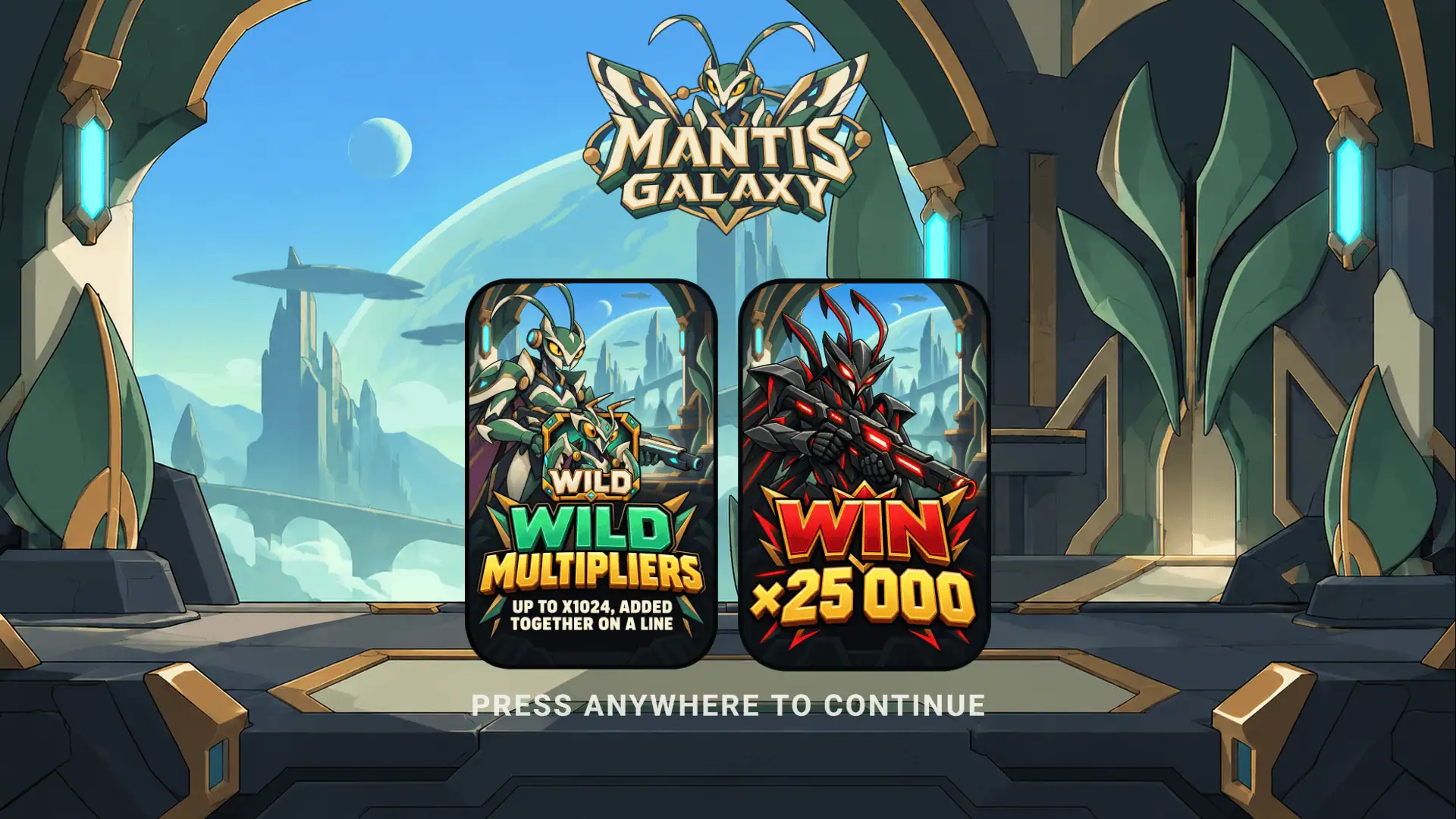 Mantis Galaxy slot intro screen