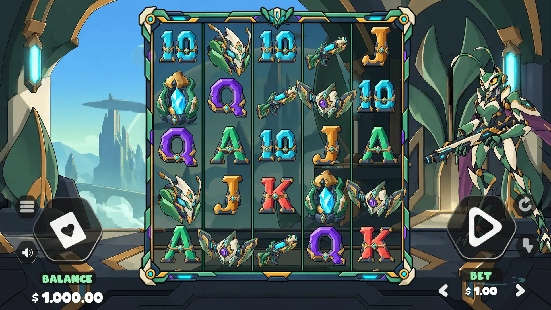 Mantis Galaxy slot gameplay reels