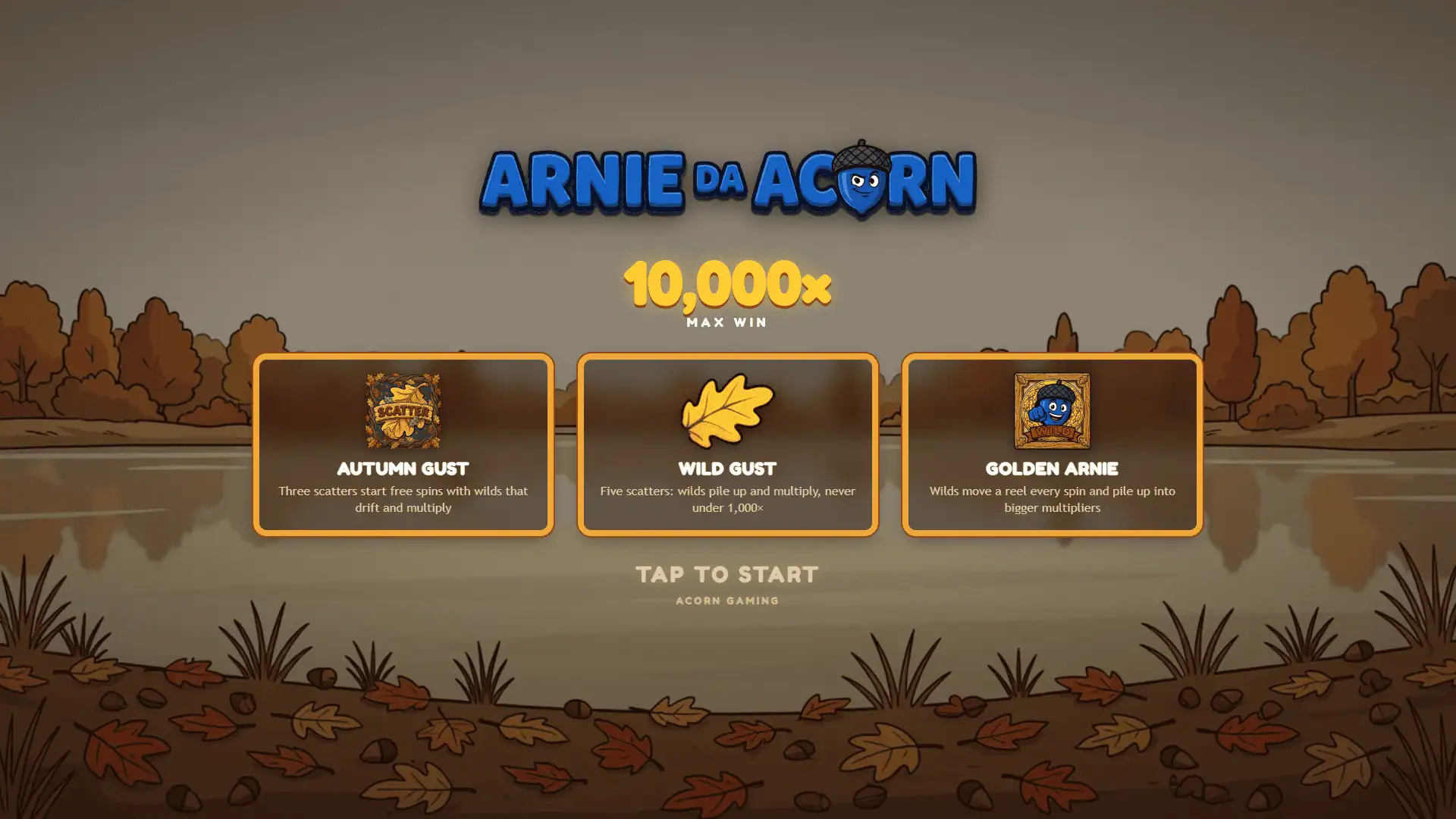 Arnie Da Acorn slot intro screen