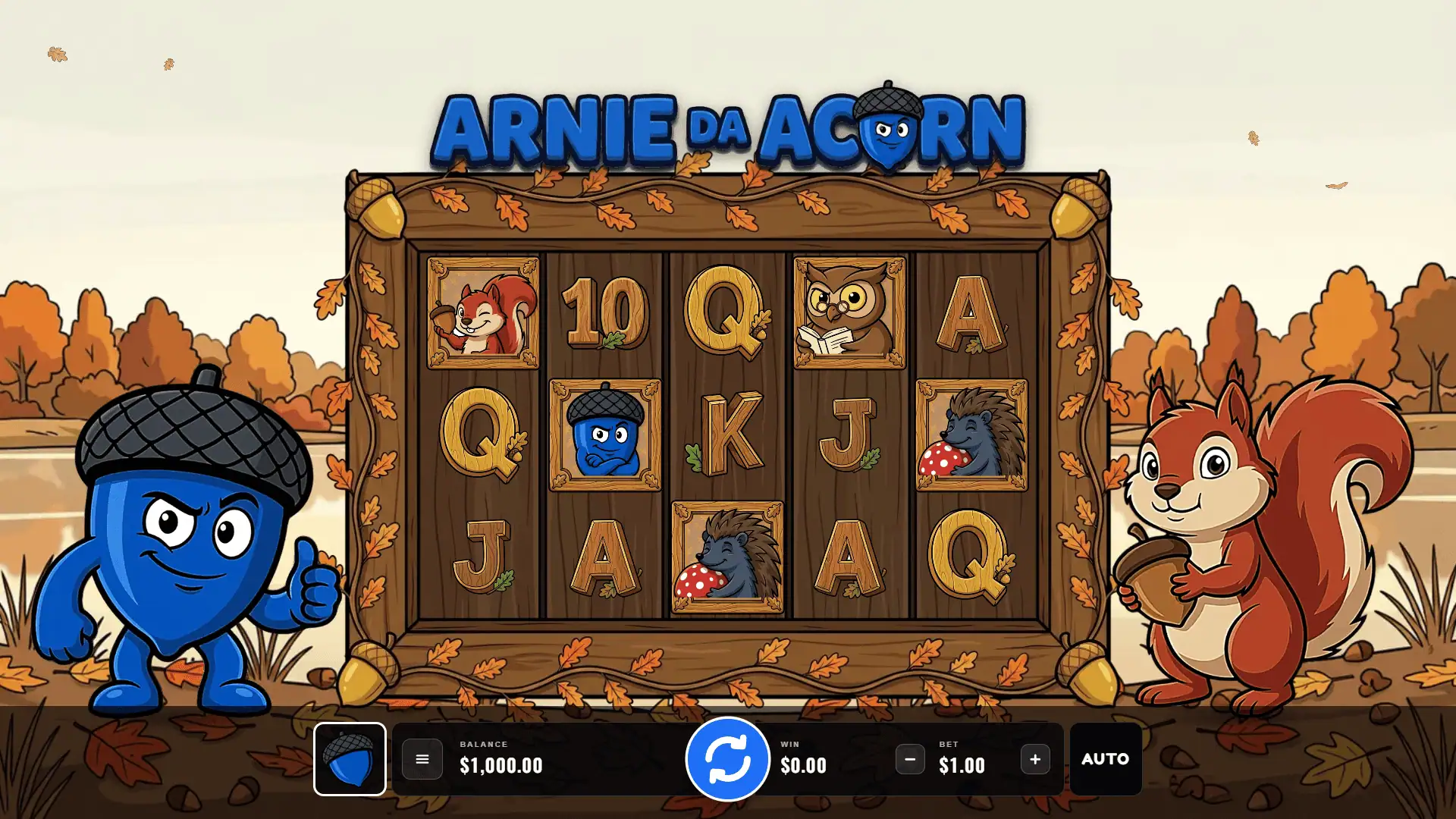 Arnie Da Acorn slot gameplay reels