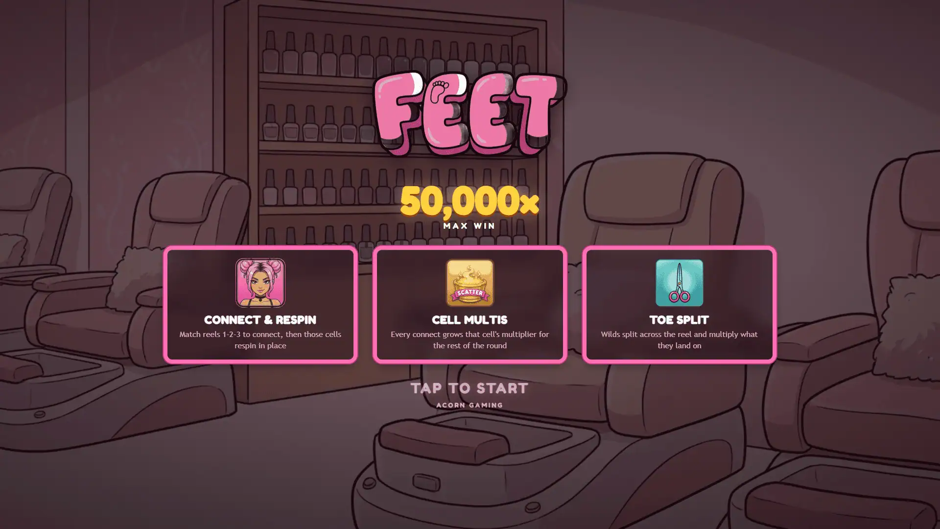 Feet slot intro screen