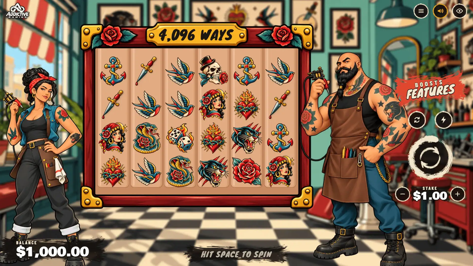 Skin Deep slot gameplay reels