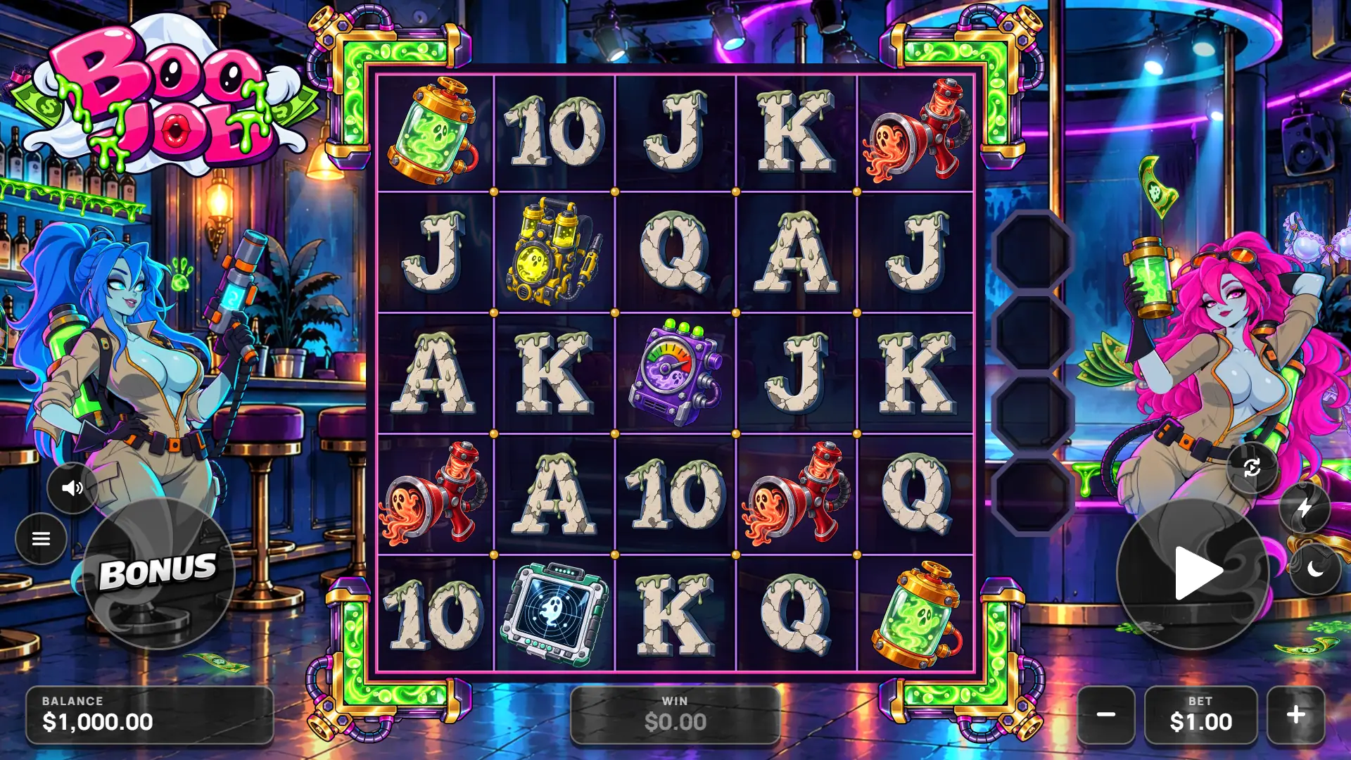 BooJob slot gameplay reels