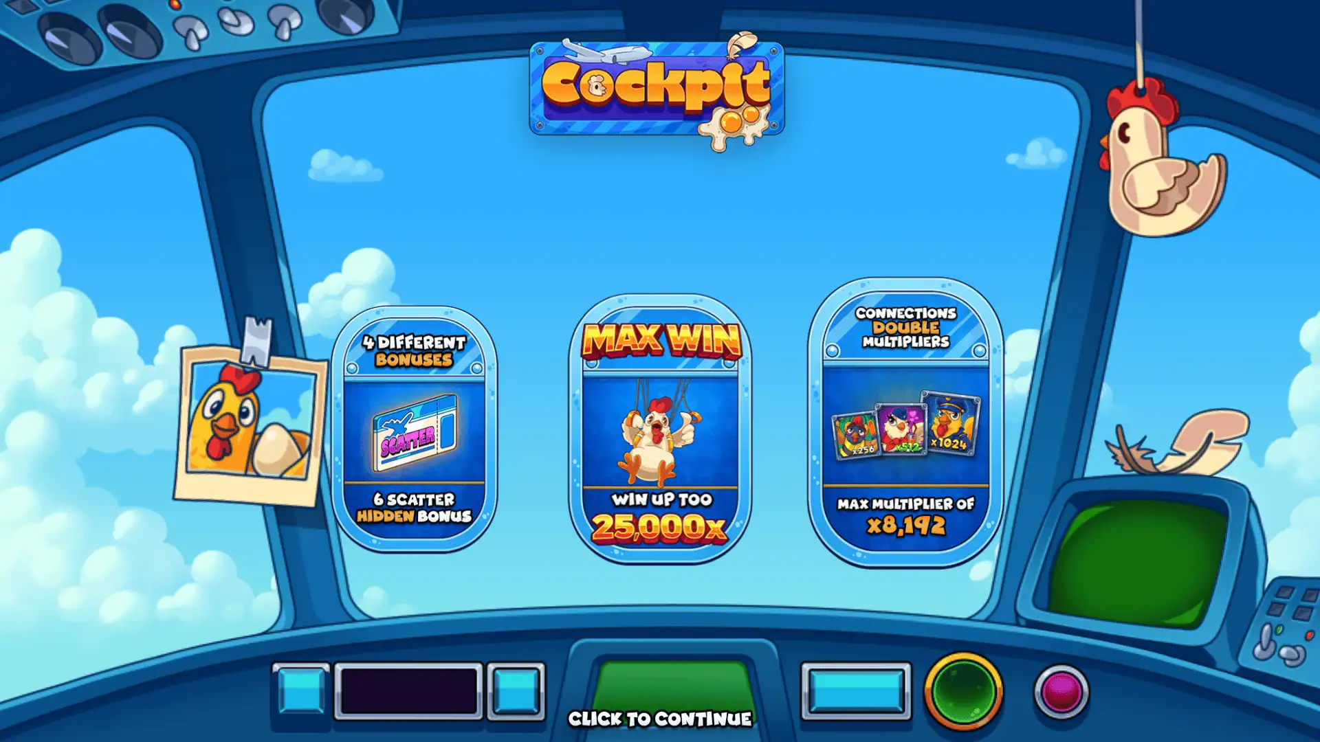 Cockpit slot intro screen