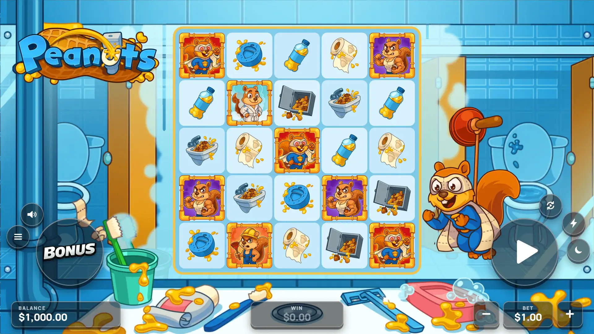 Peanuts slot gameplay reels
