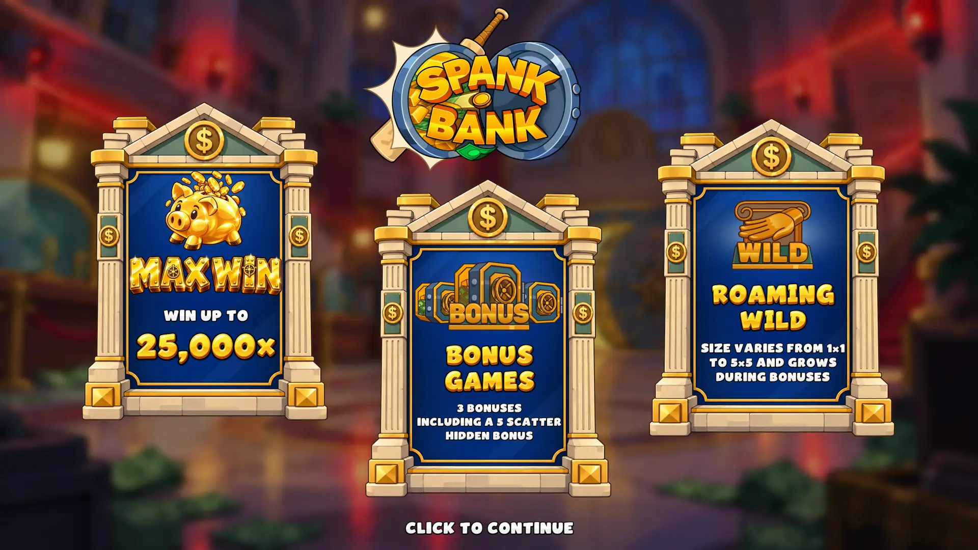 Spank Bank slot intro screen