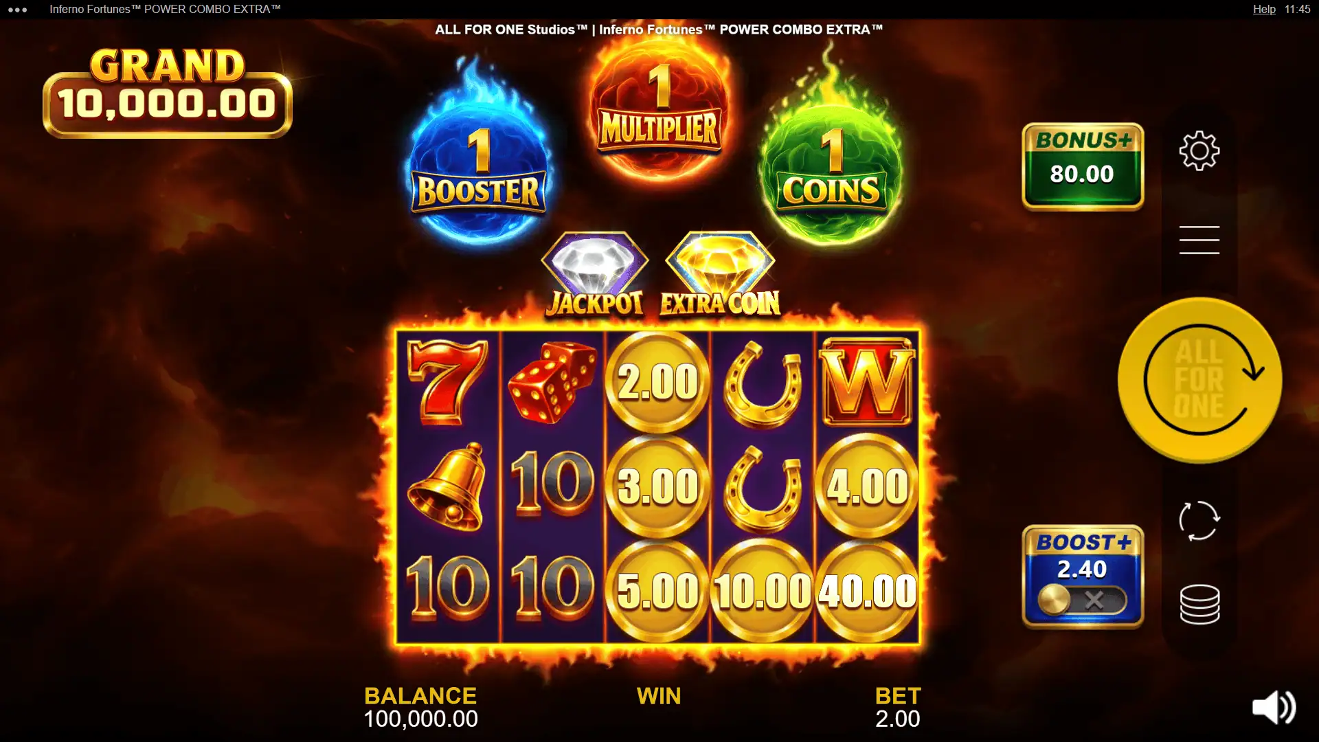 Inferno Fortunes Power Combo Extra slot gameplay reels