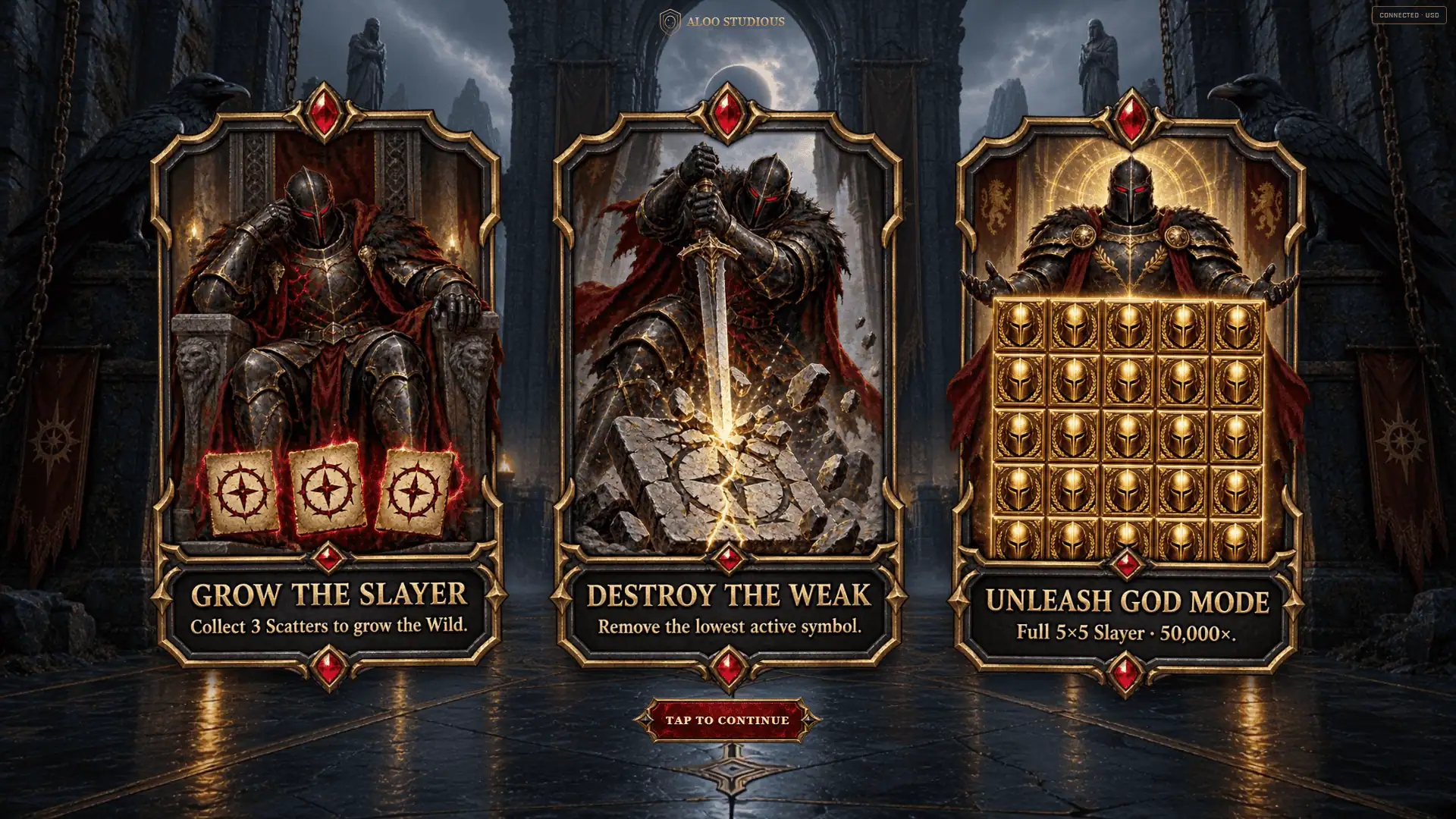 Symbol Slayer slot intro screen