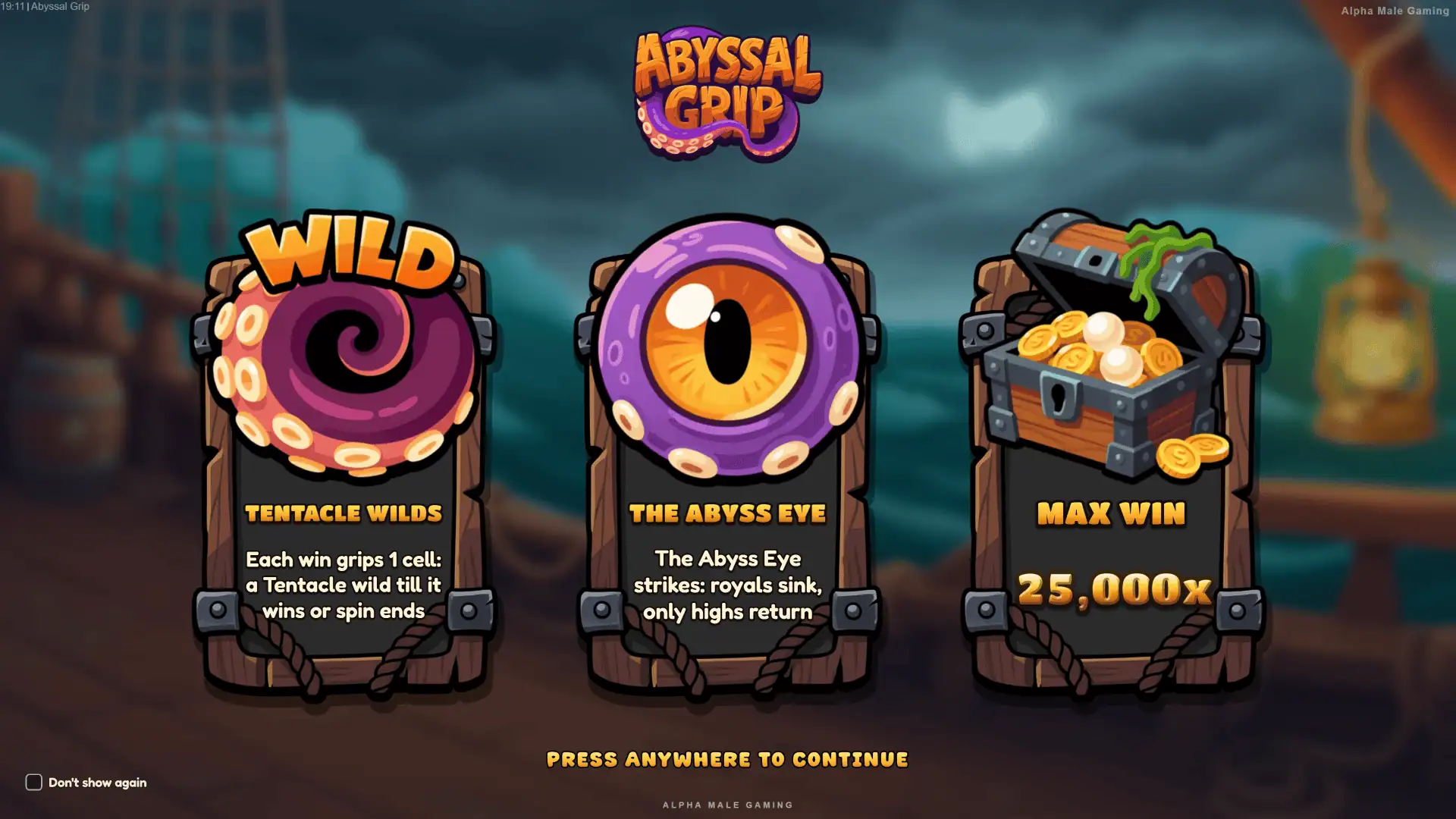 Abyssal Grip slot intro screen