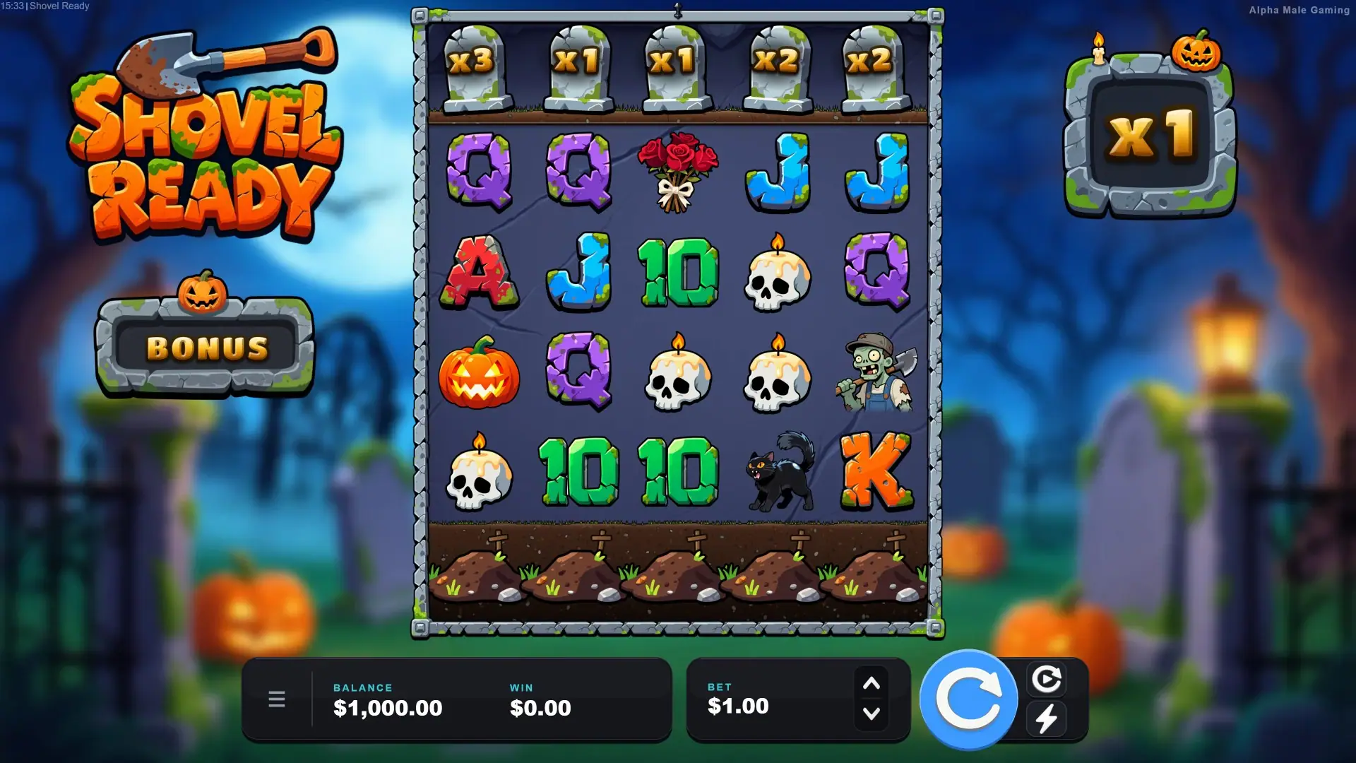 Shovel Ready slot gameplay reels